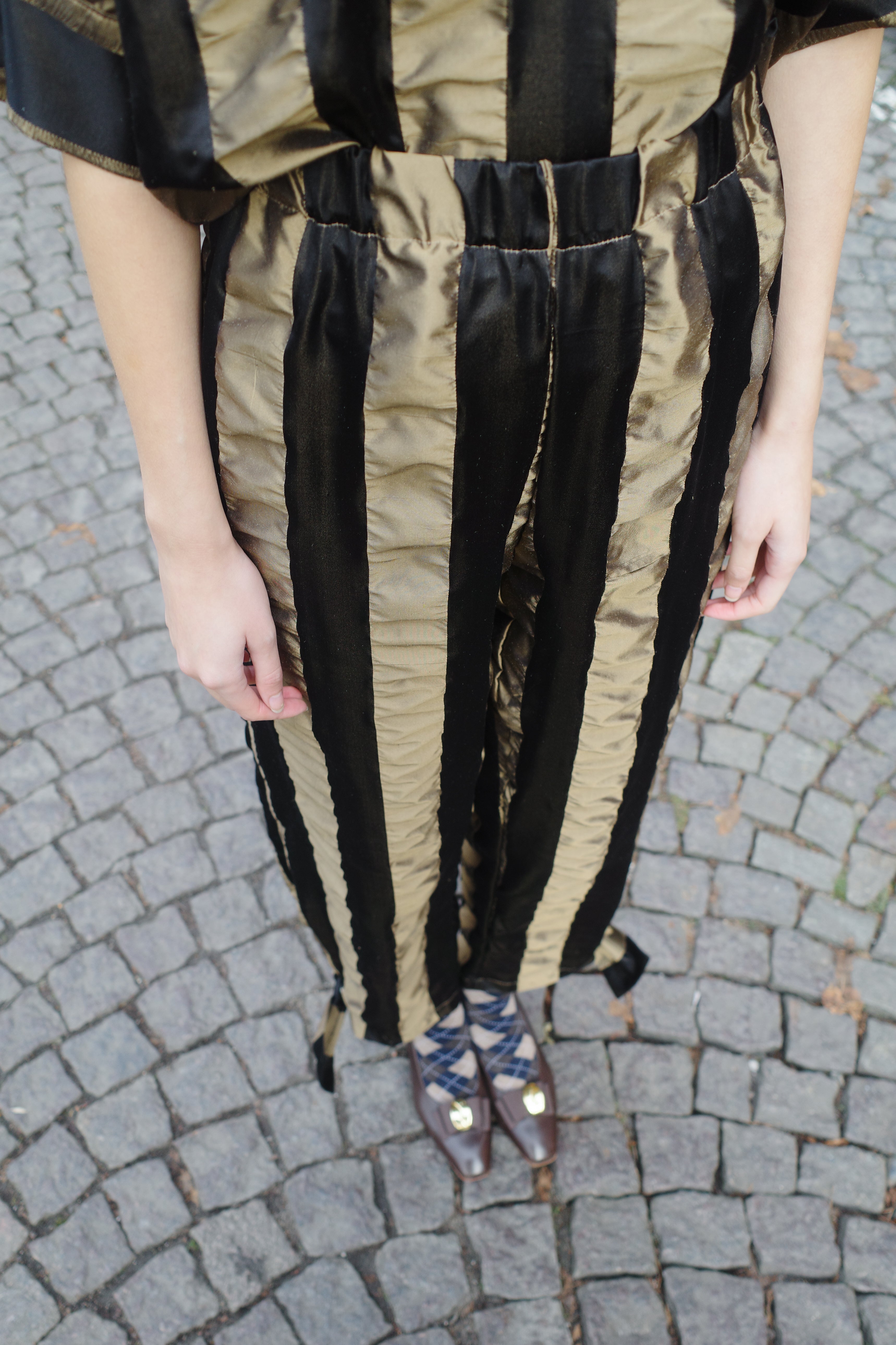 Coco Pants w. Bows Silk Organza Black/Cobber