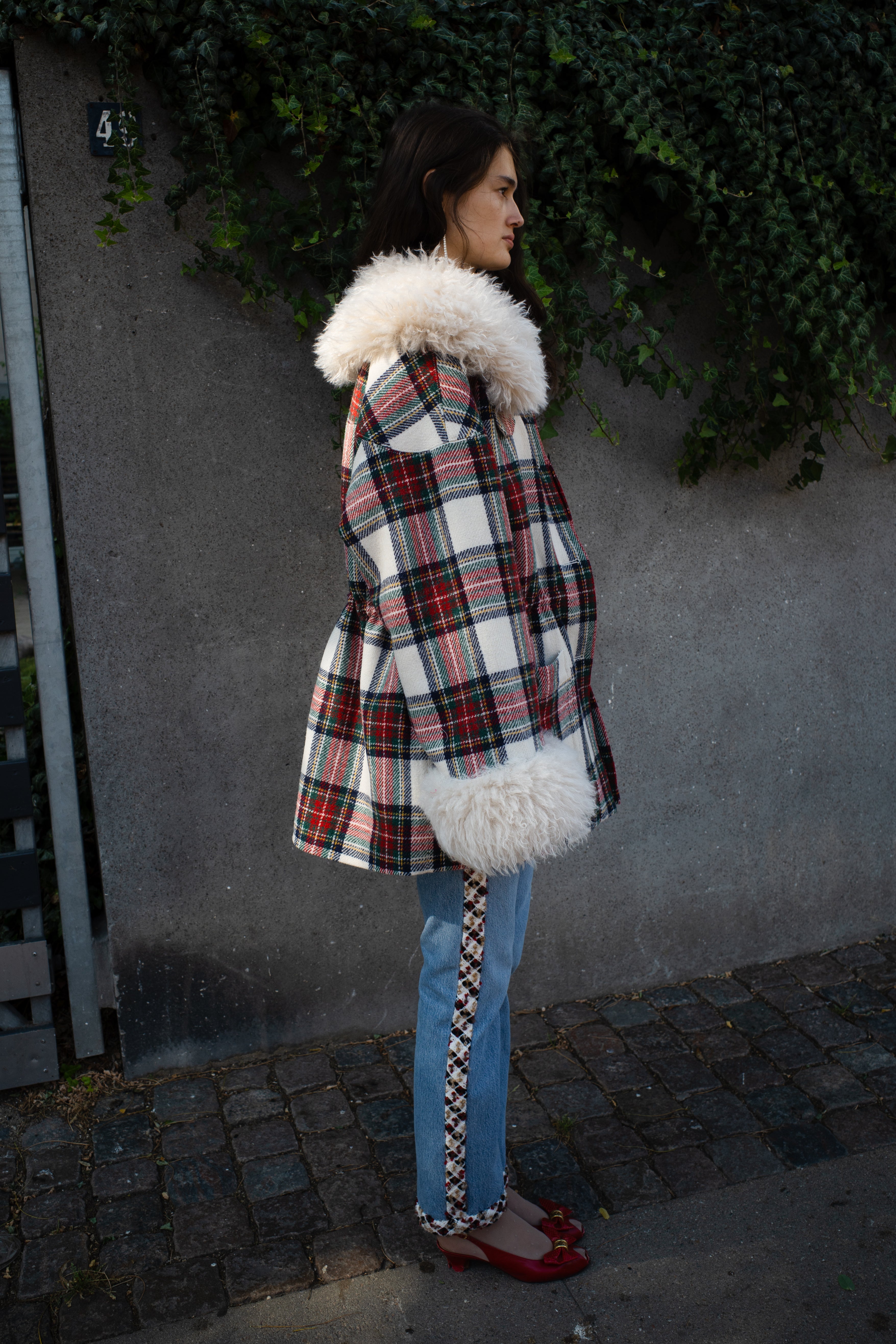 Connie Coat Harris Tweed Red Check