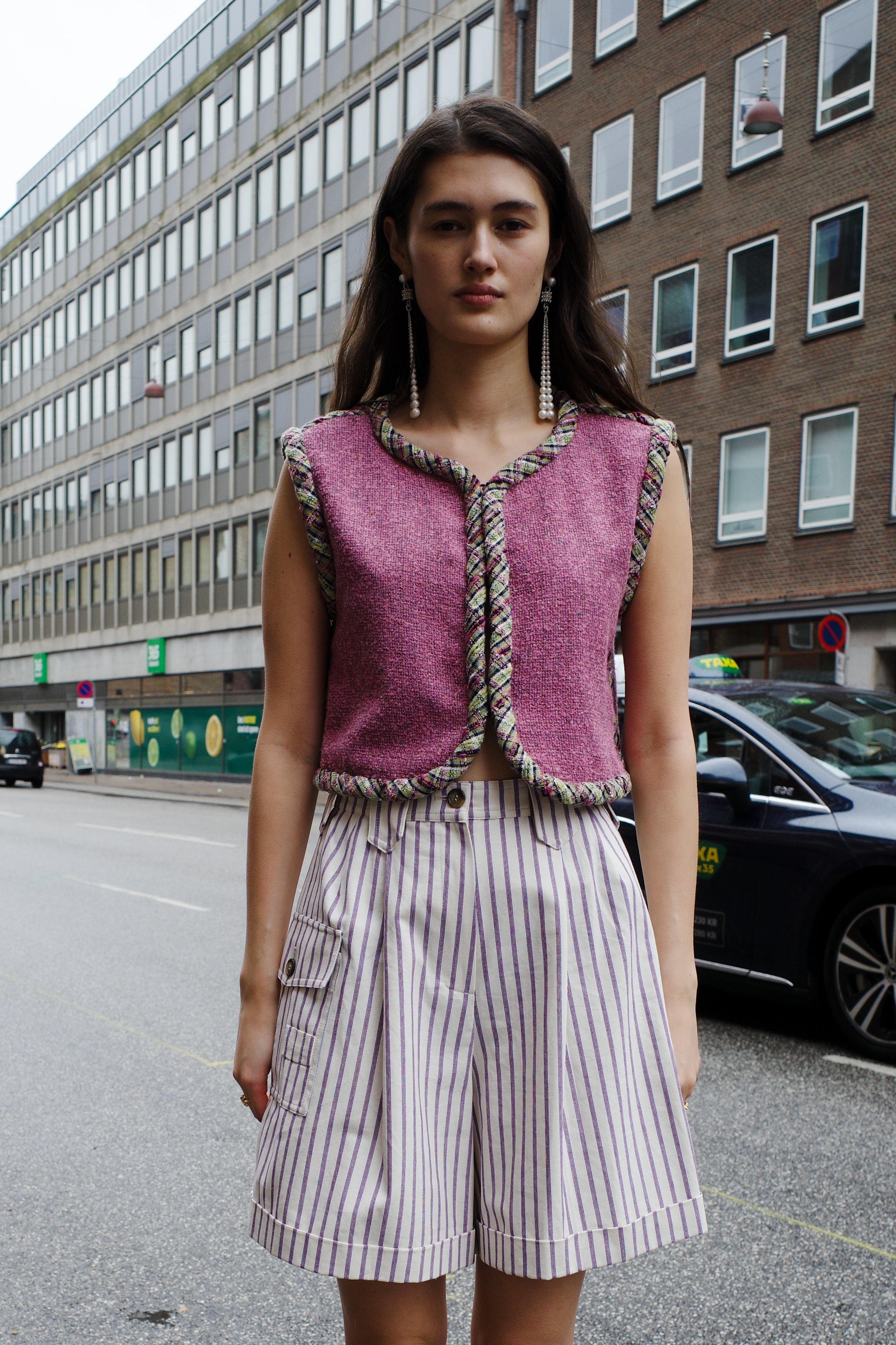 Beatrice Shorts - canvas stripes