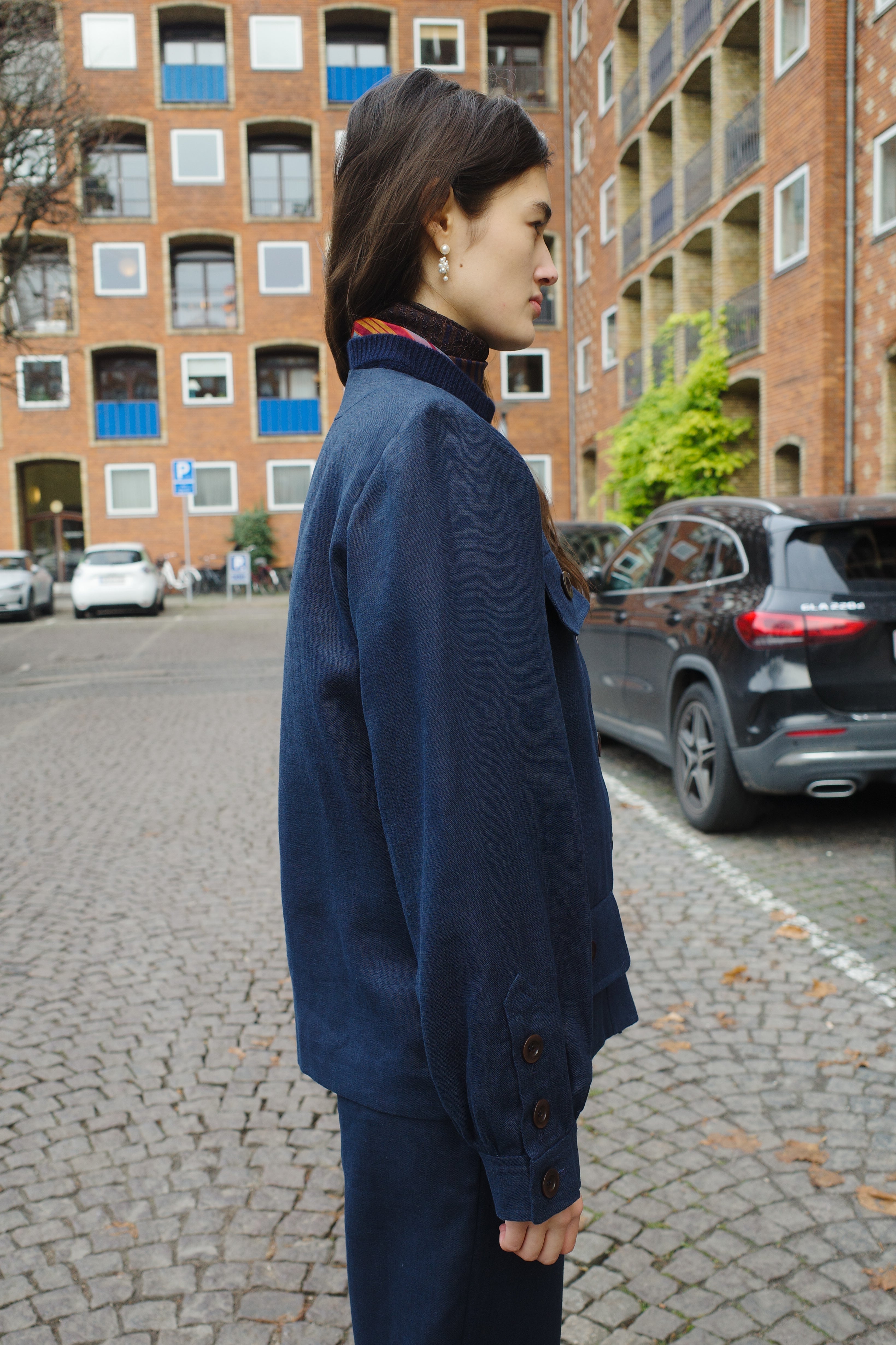 Iggy Jacket Linen Navy