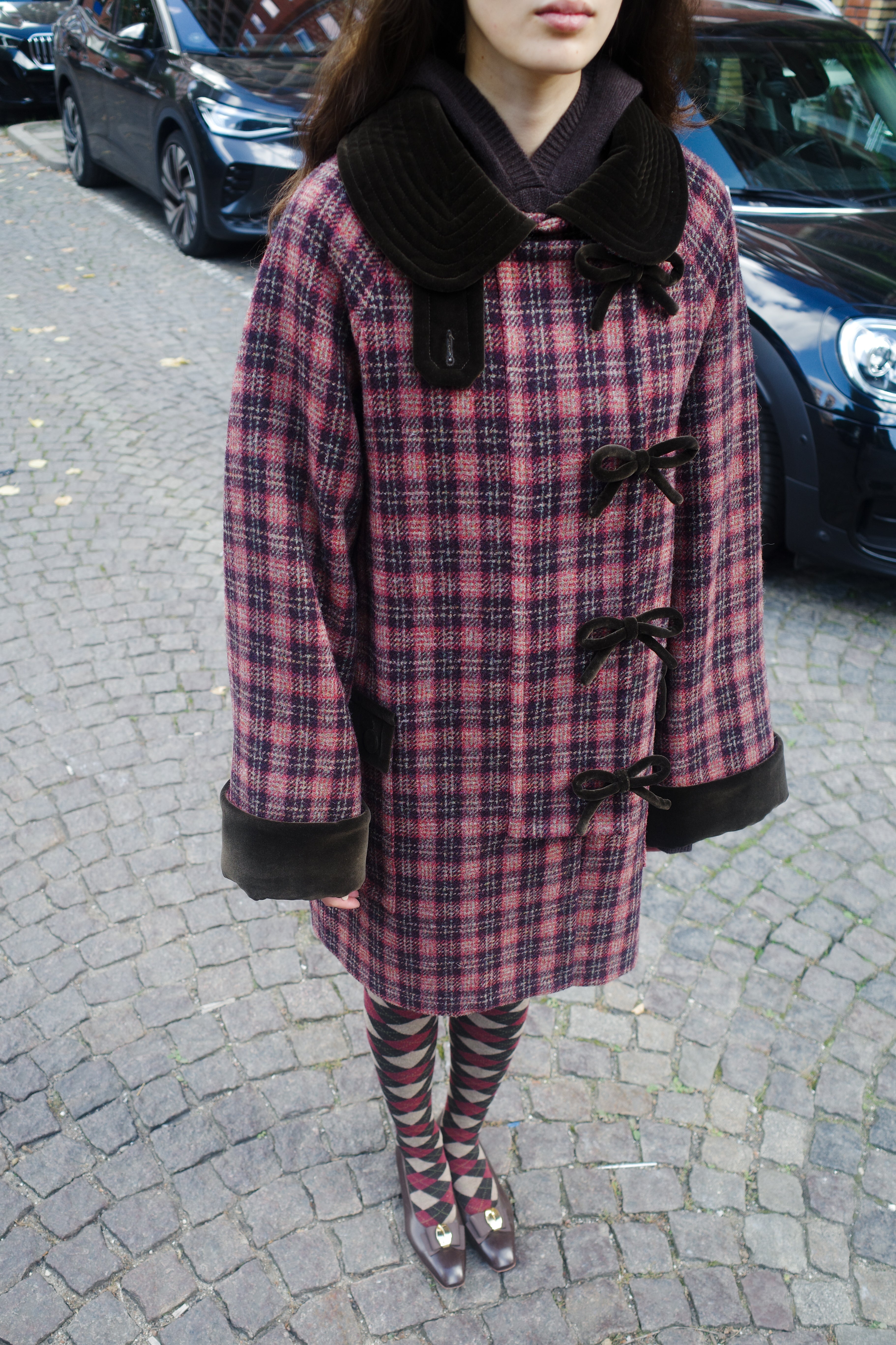 Thea Coat Harris Tweed Rose Check