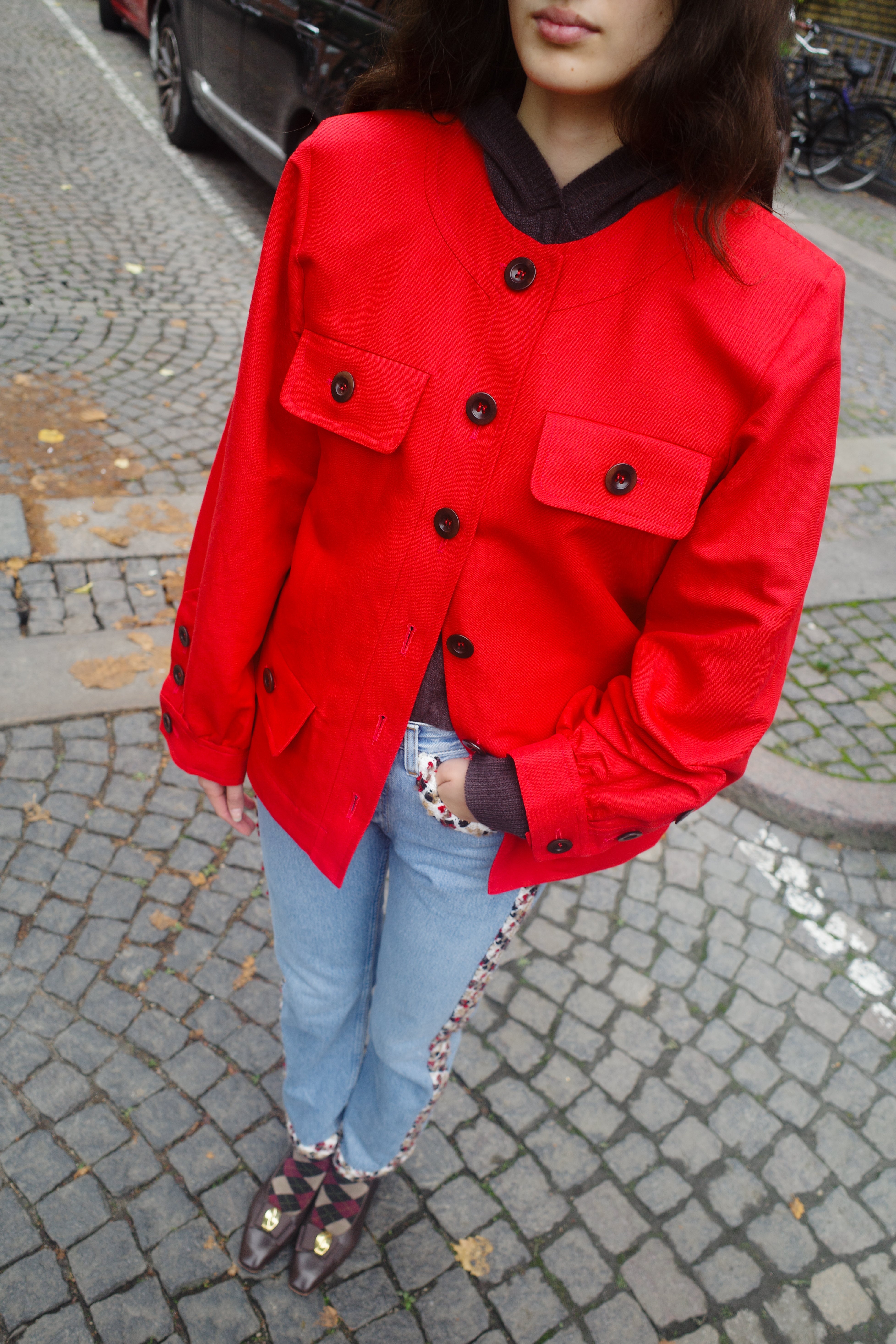Iggy Jacket Linen Red