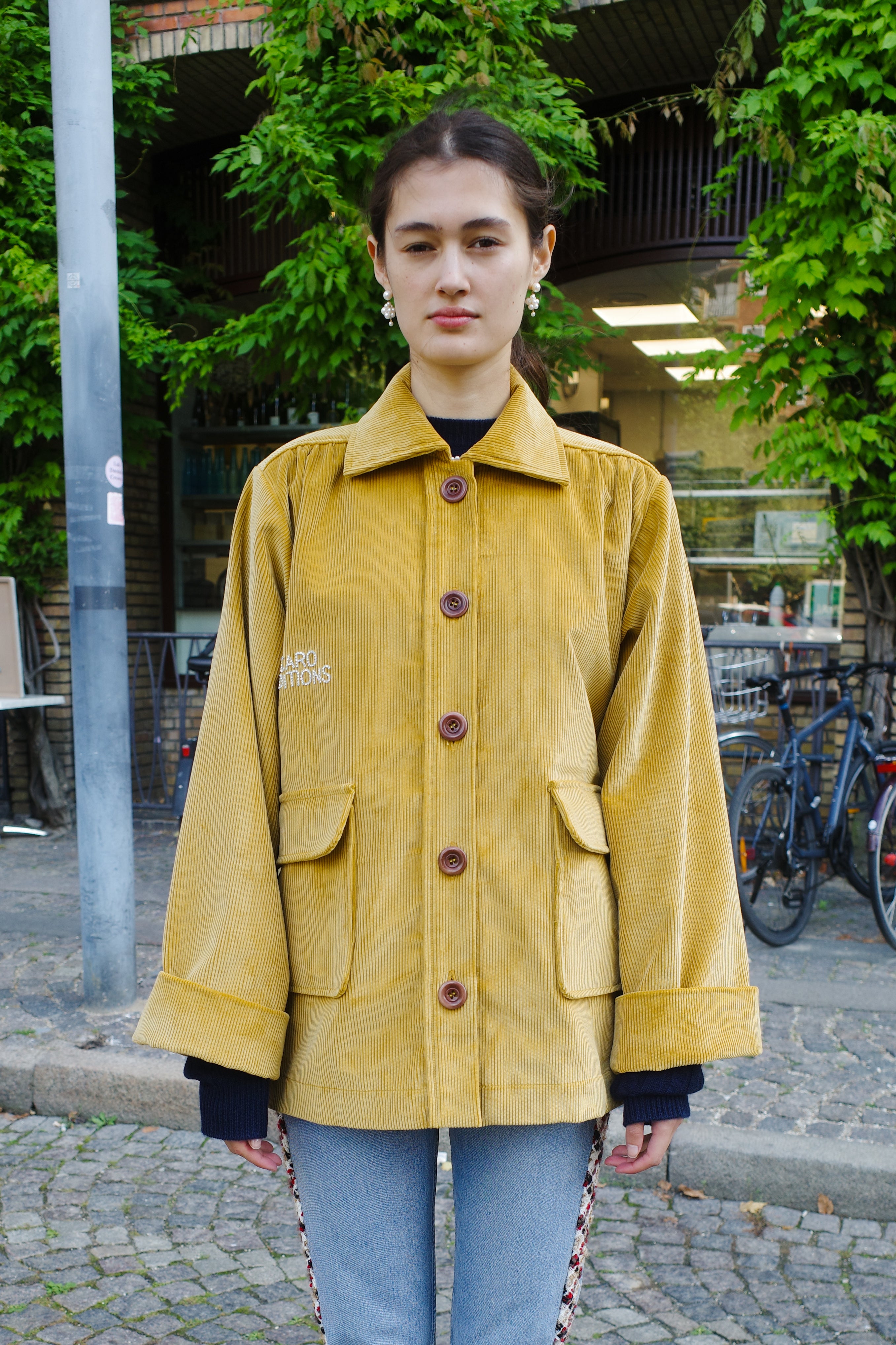 Ana Coat – corduroy fish embroidery