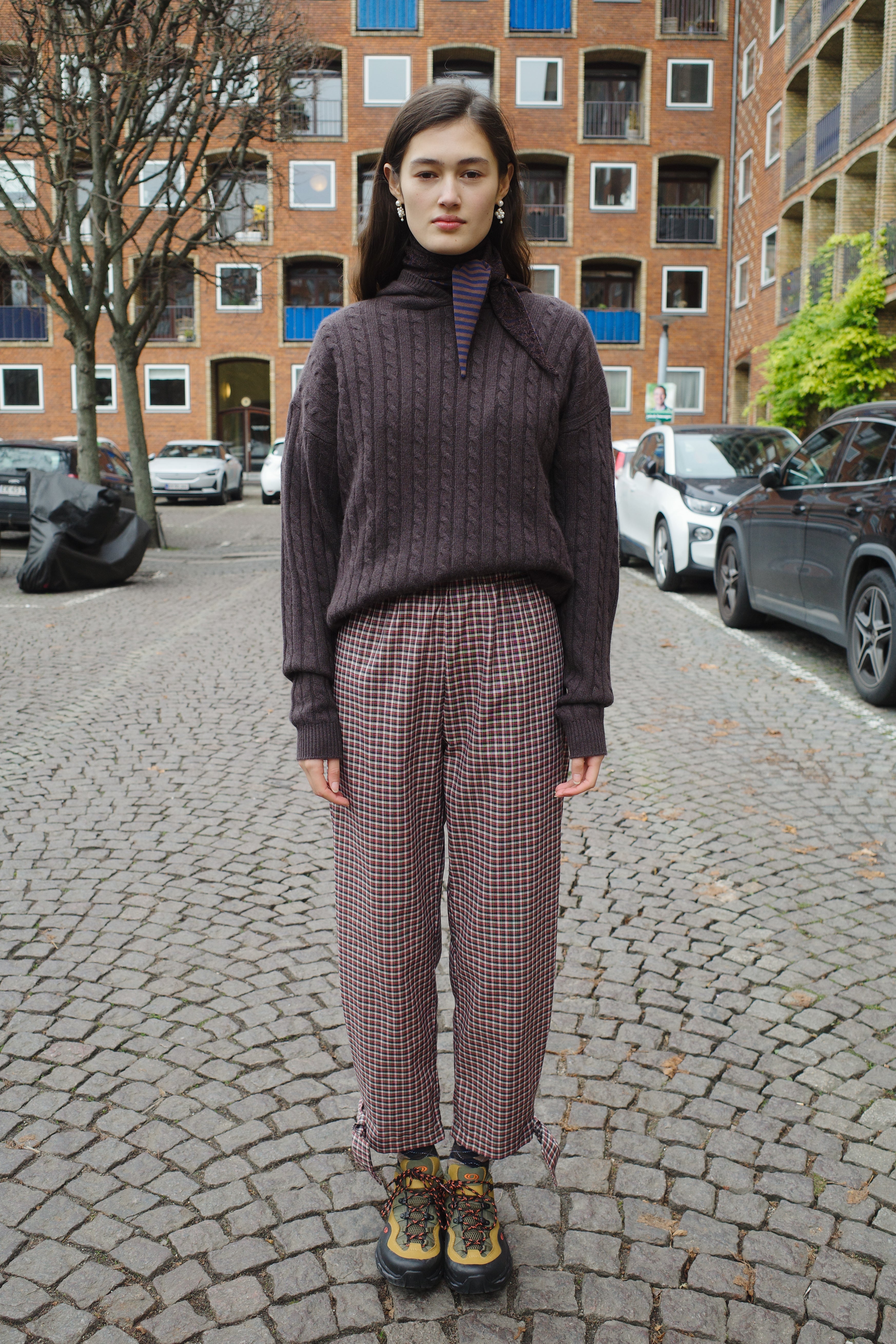 Coco Pants w. Bows Cotton Brown / Red