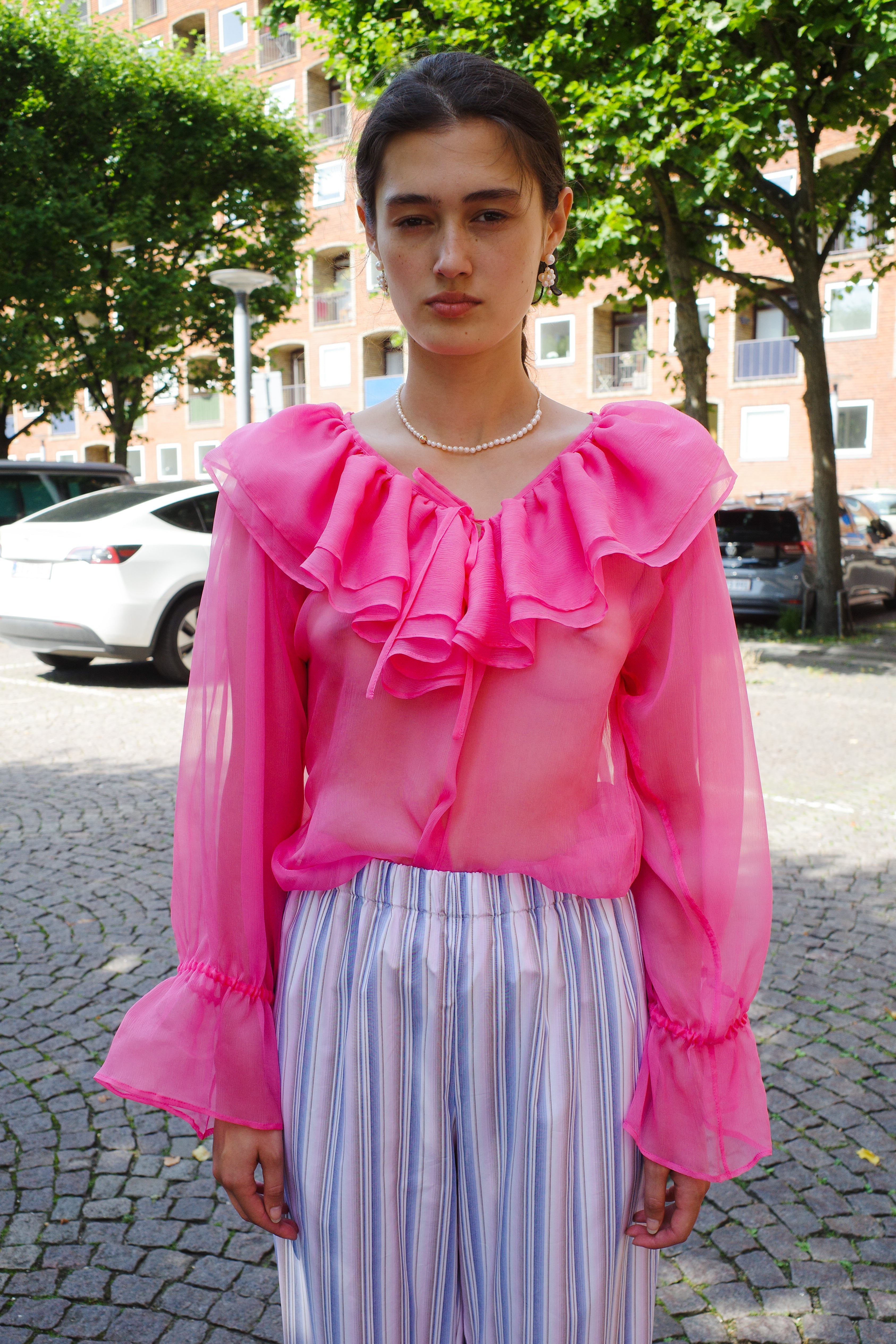 Ursula Blouse - Pink chiffon