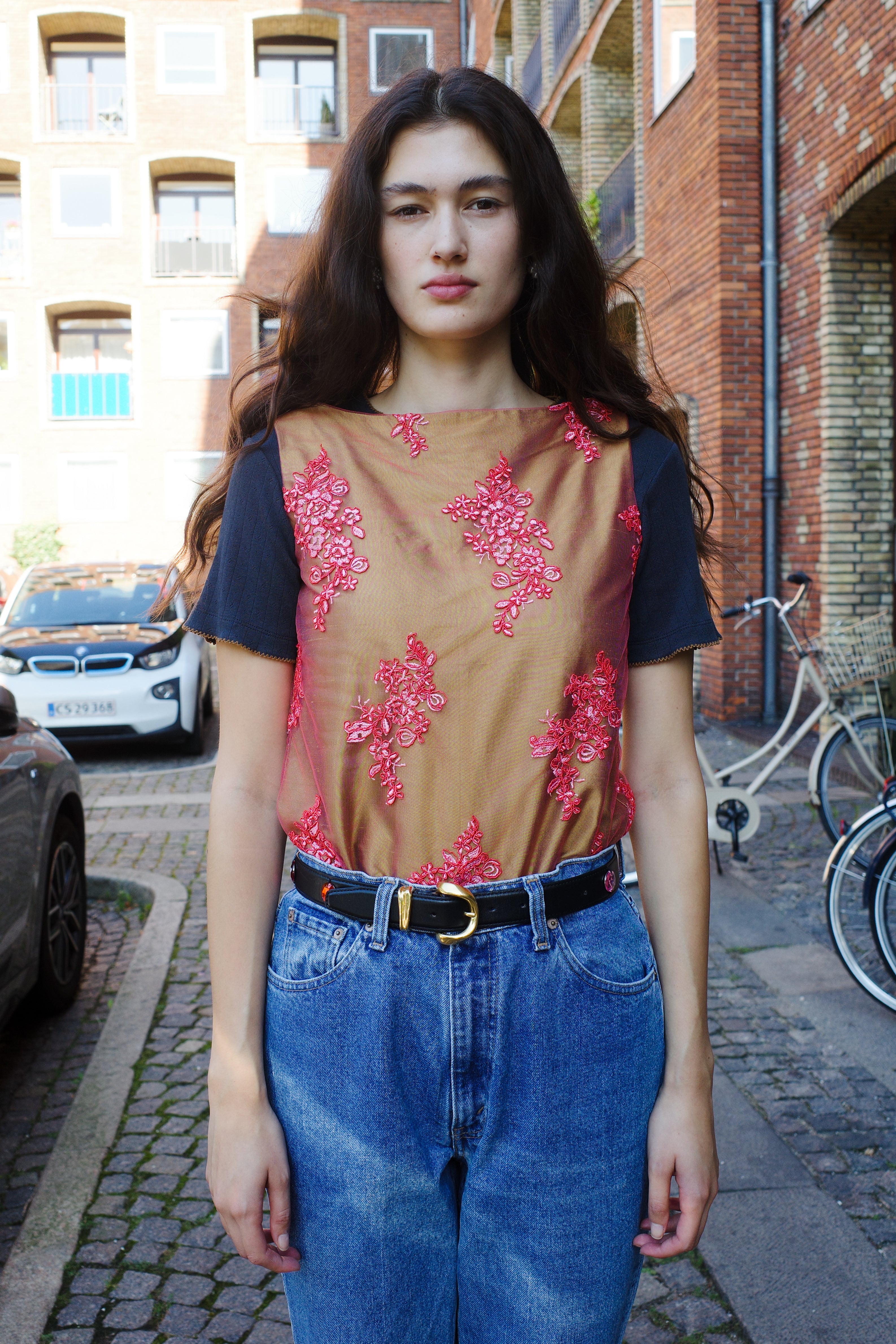 Coco Top silk taffeta and lace