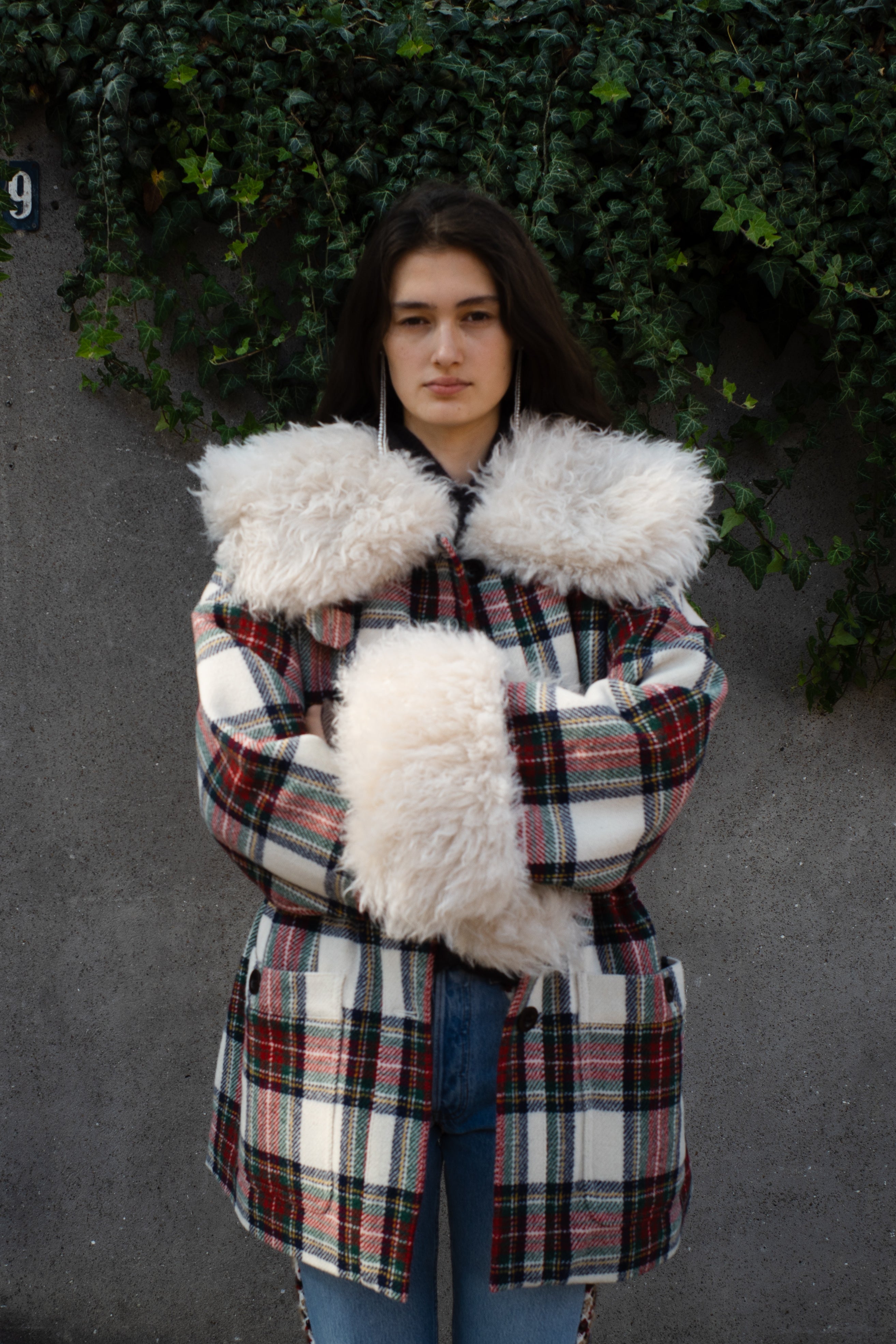Connie Coat Harris Tweed Red Check