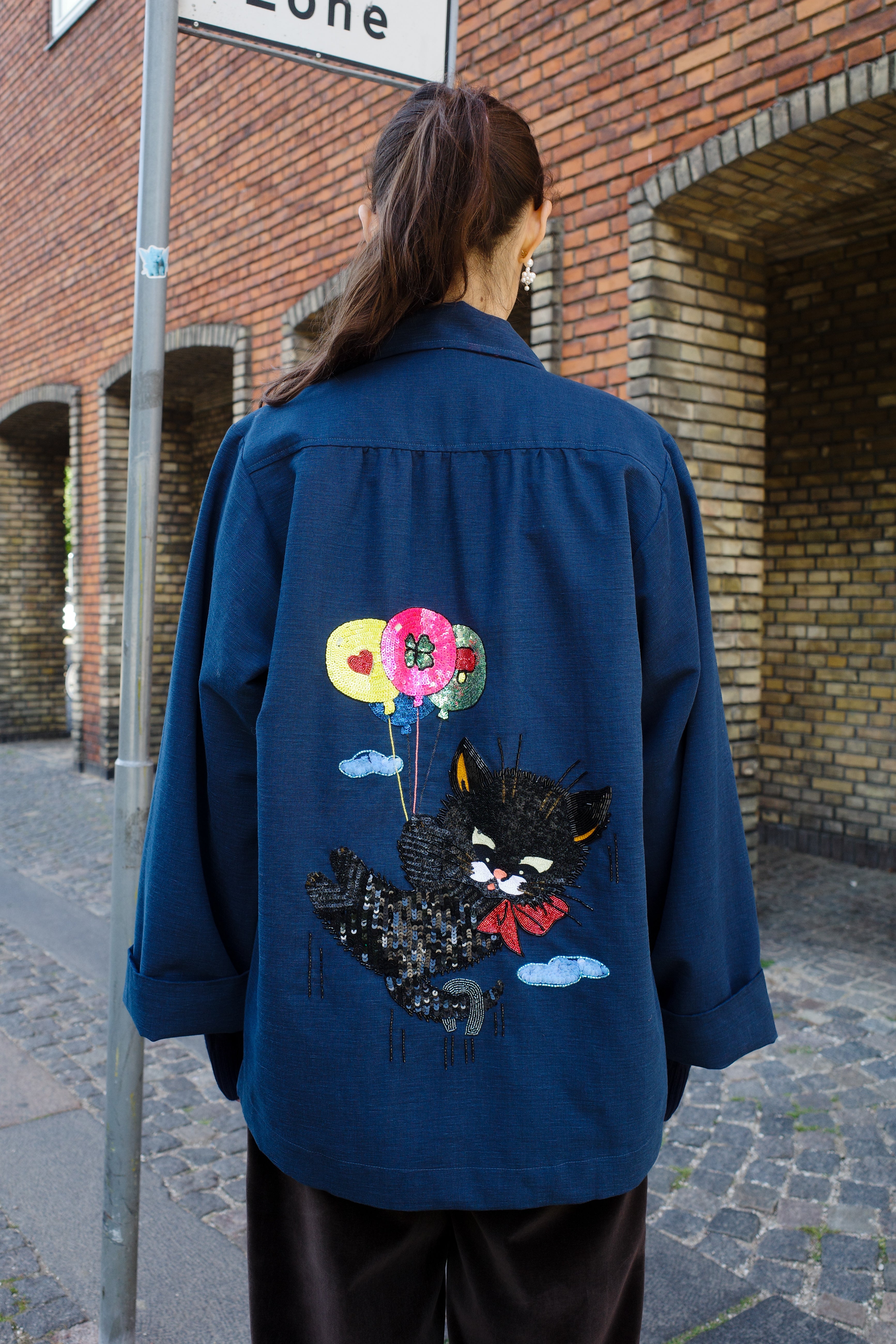 Ana Coat – Navy Blue Cotton Linen