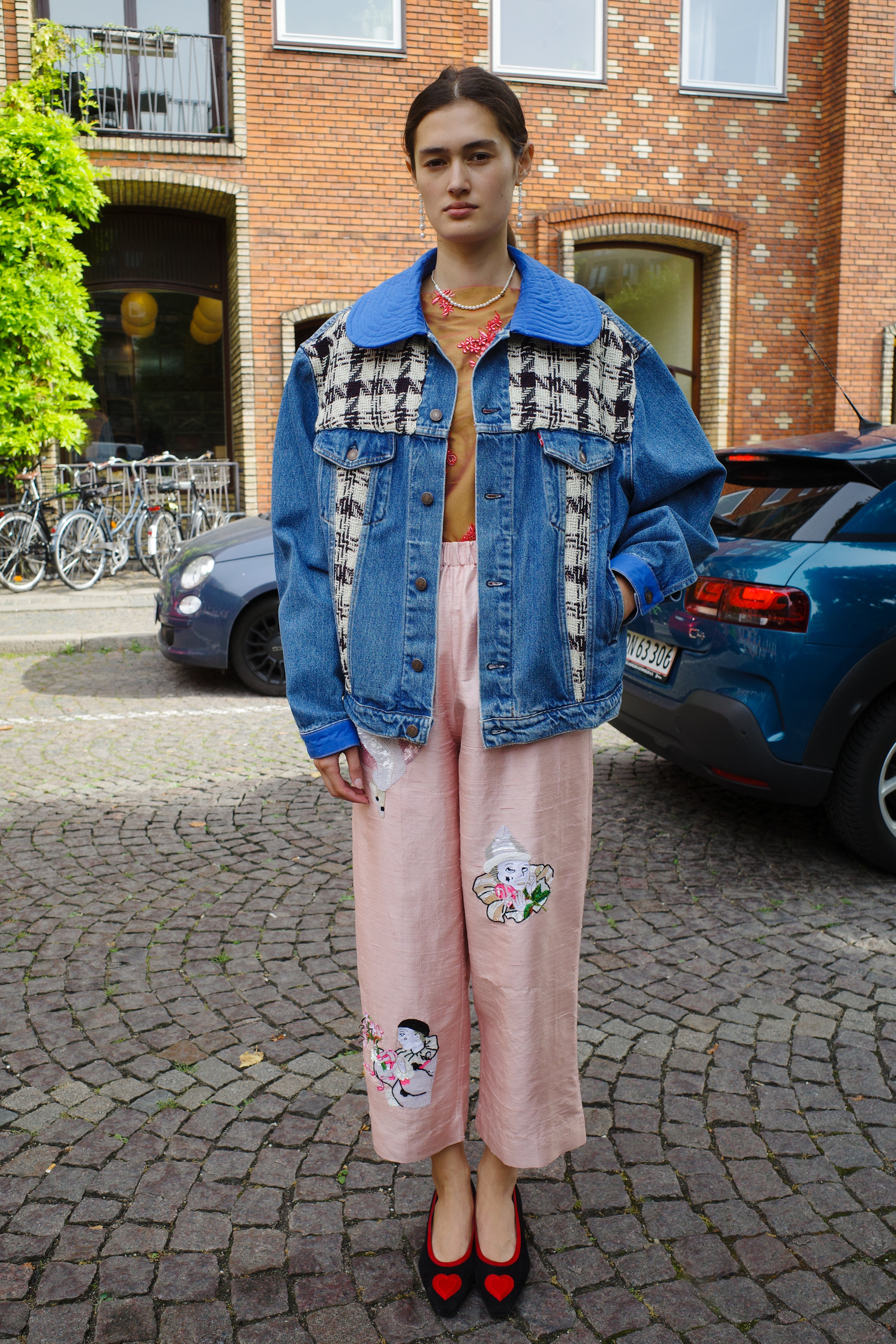 Upcycled Denim Jacket with deadstock Chanel fabric