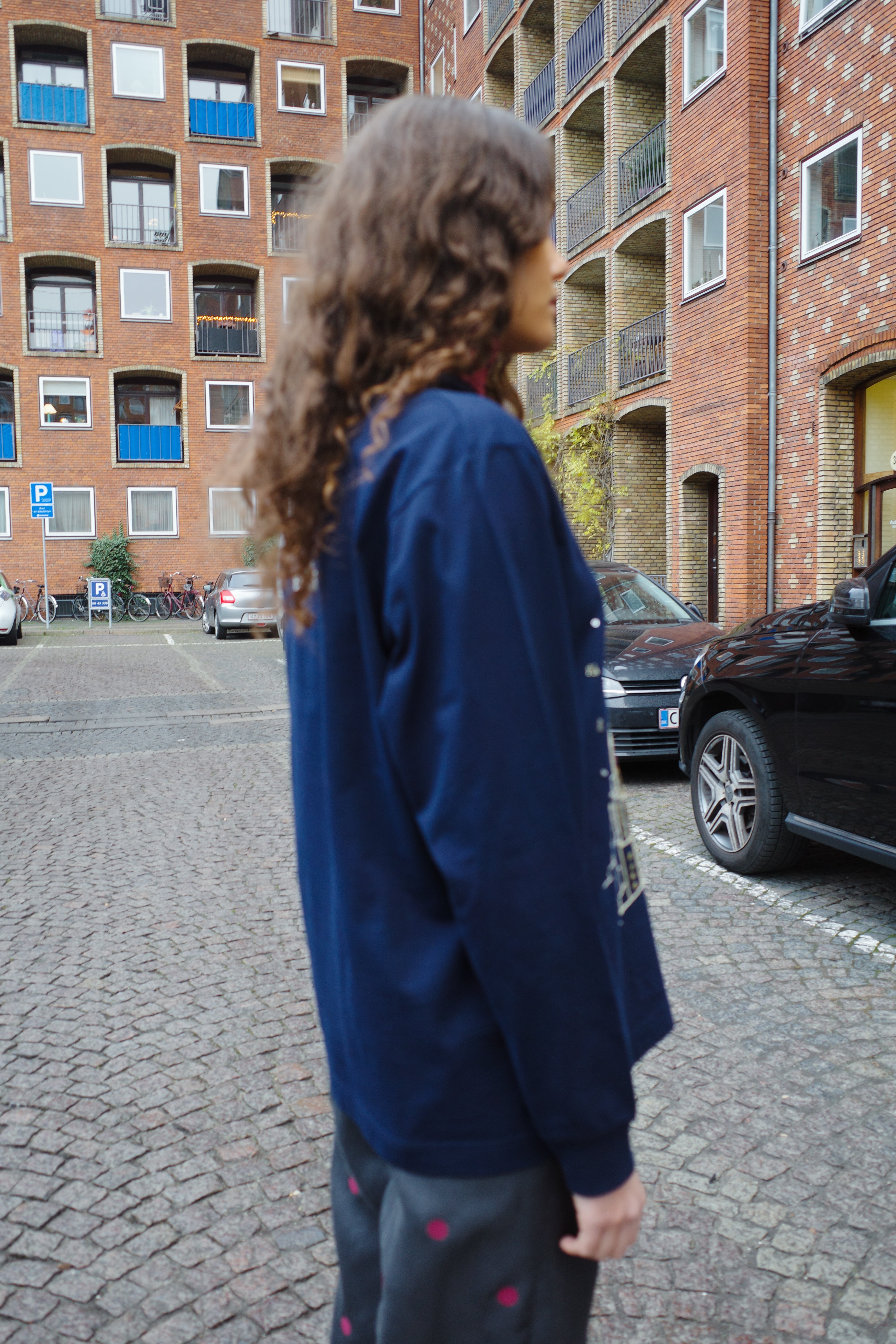 LONG SLEEVE TEE COTTON NAVY