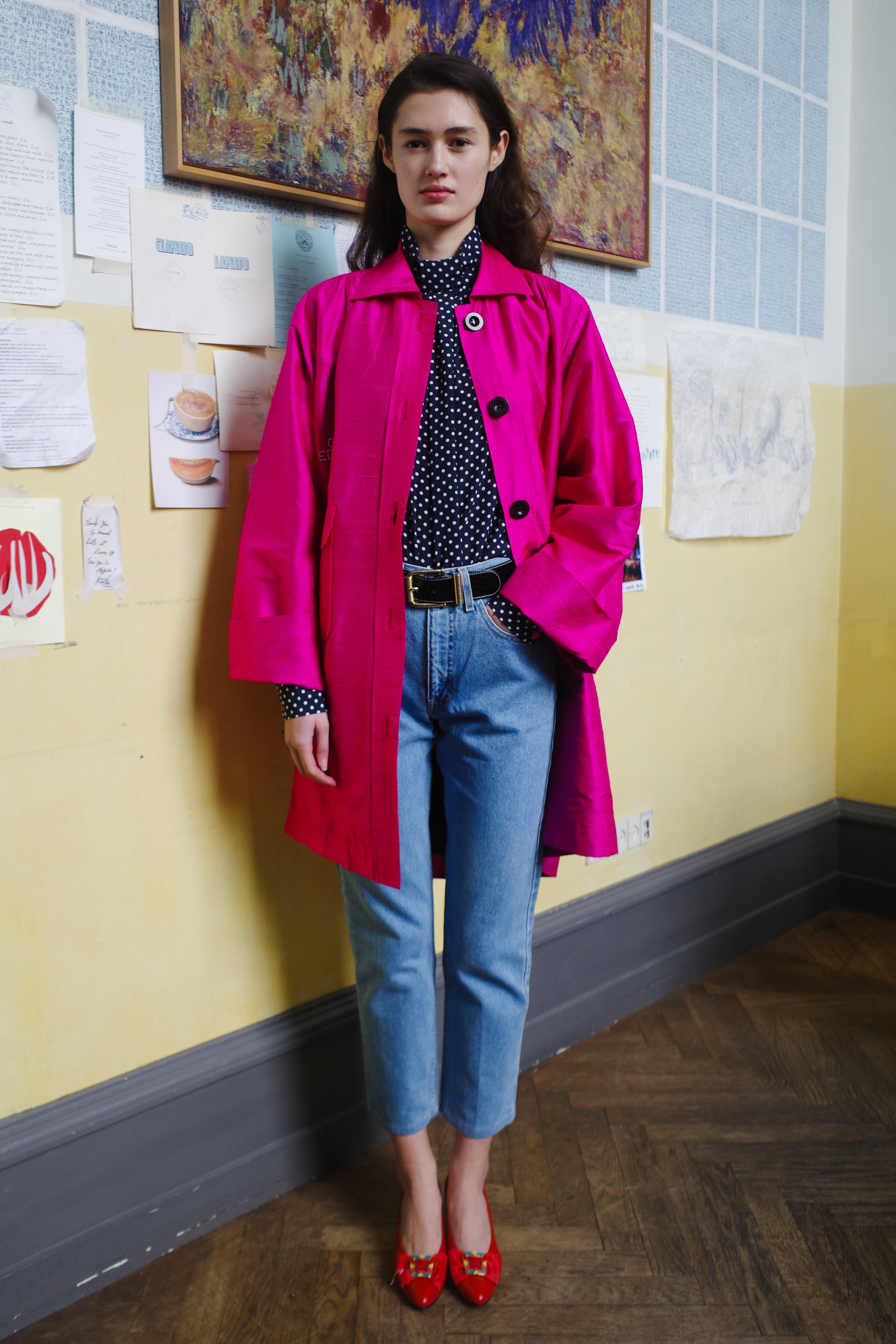 ANNA COAT SILK PINK - CATS