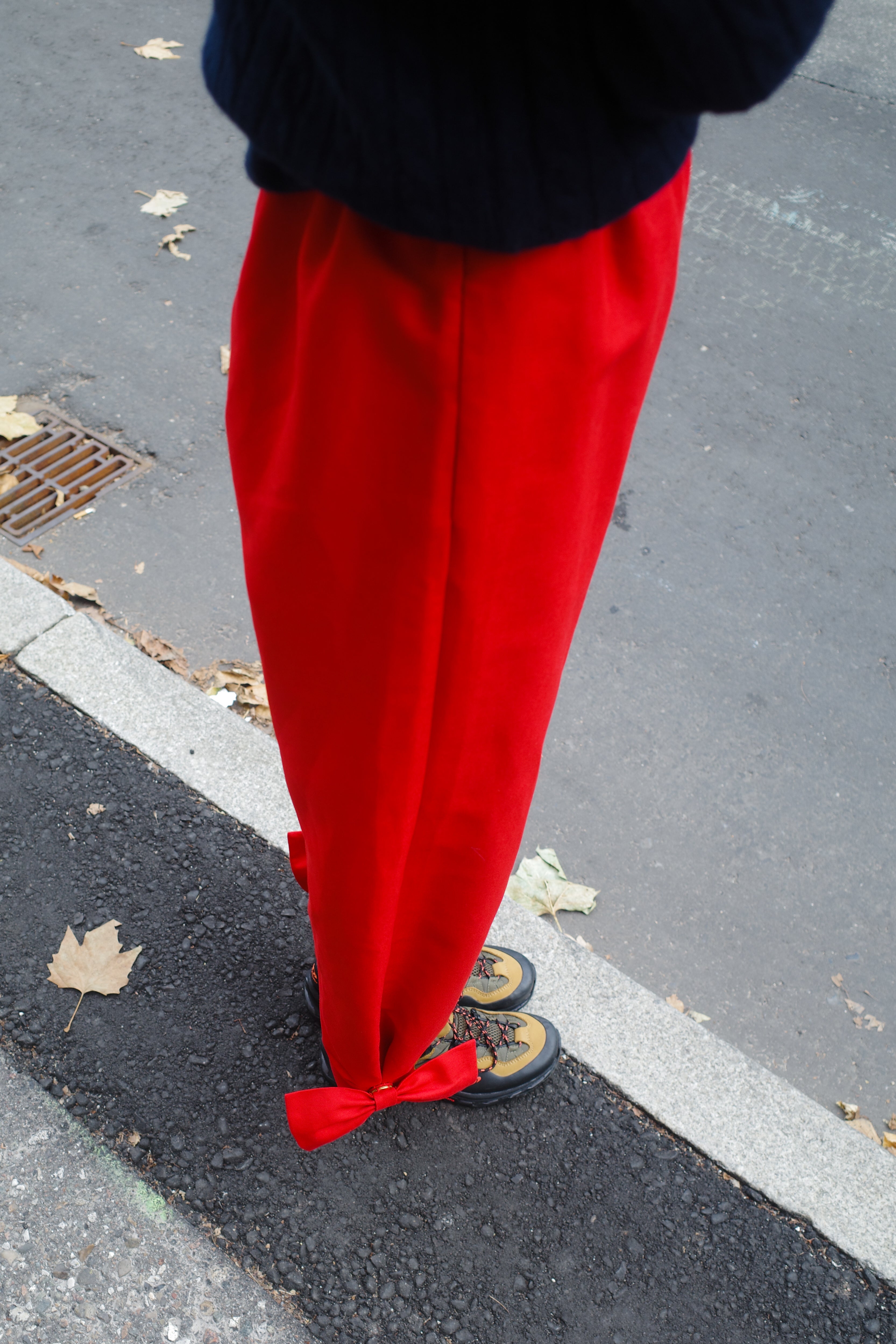 Coco Pants with Bows Red Linen