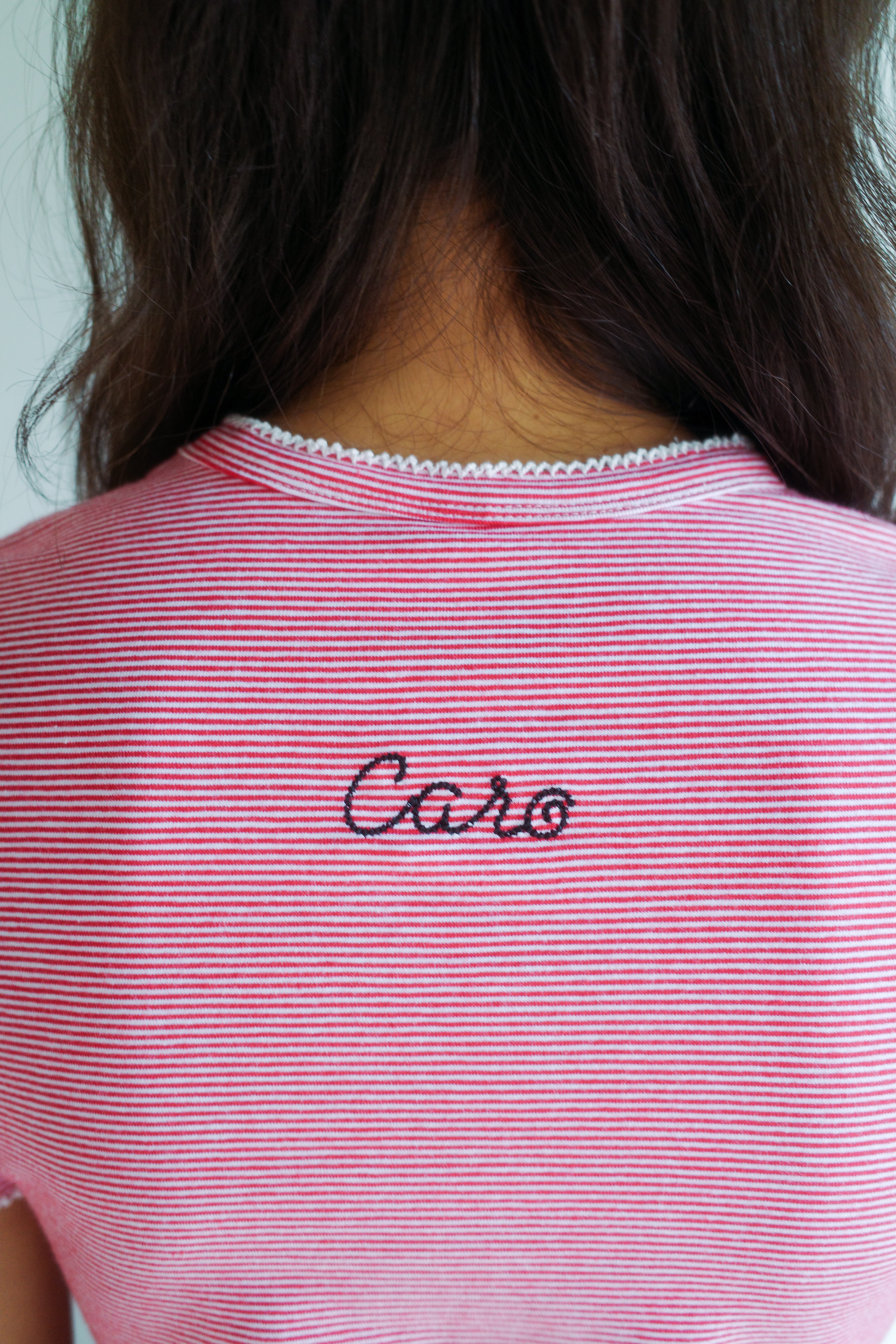 Caro T-shirt - Red White stripe