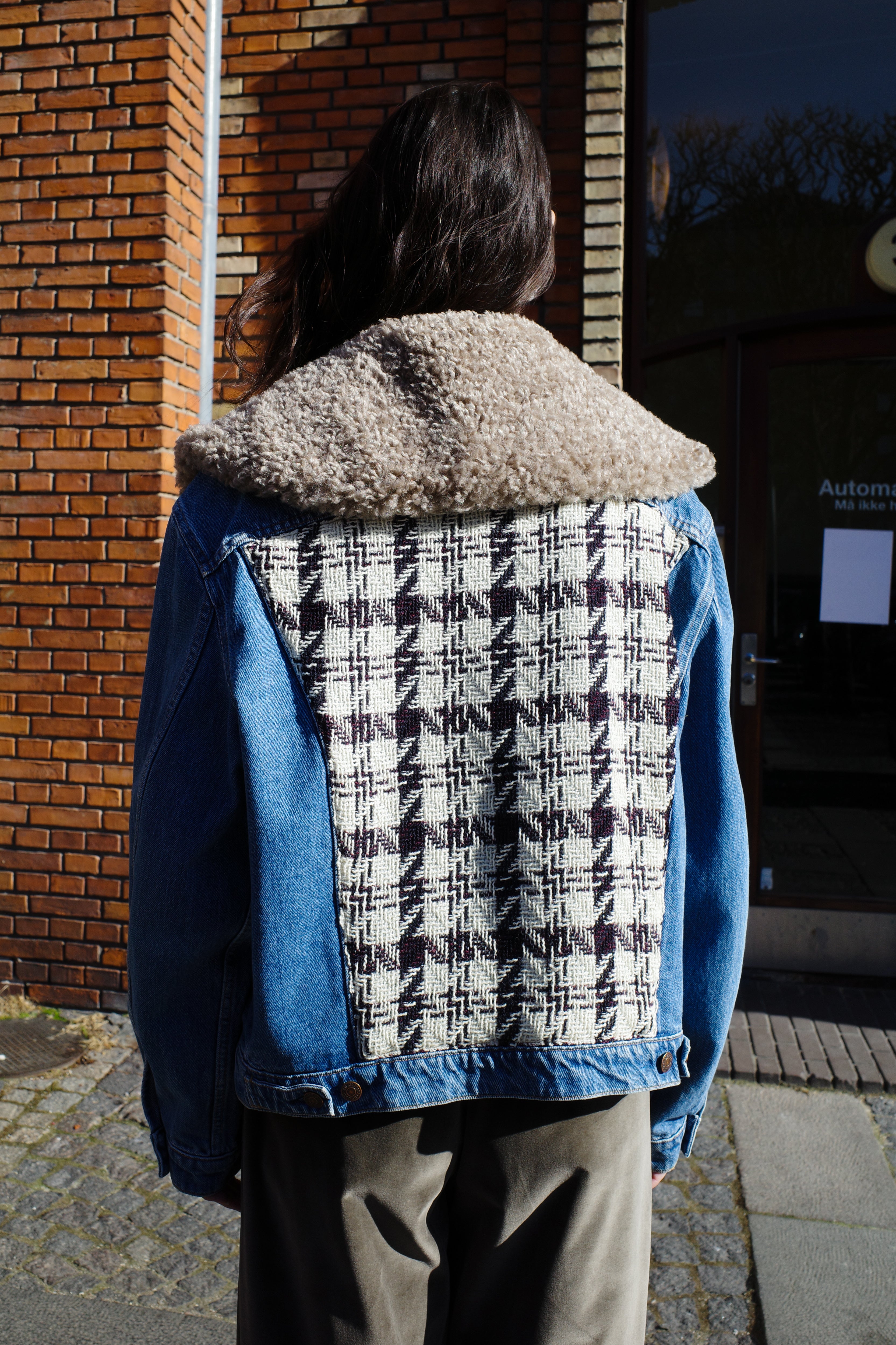 Upcycled Denim Jacket with deadstock Chanel fabric