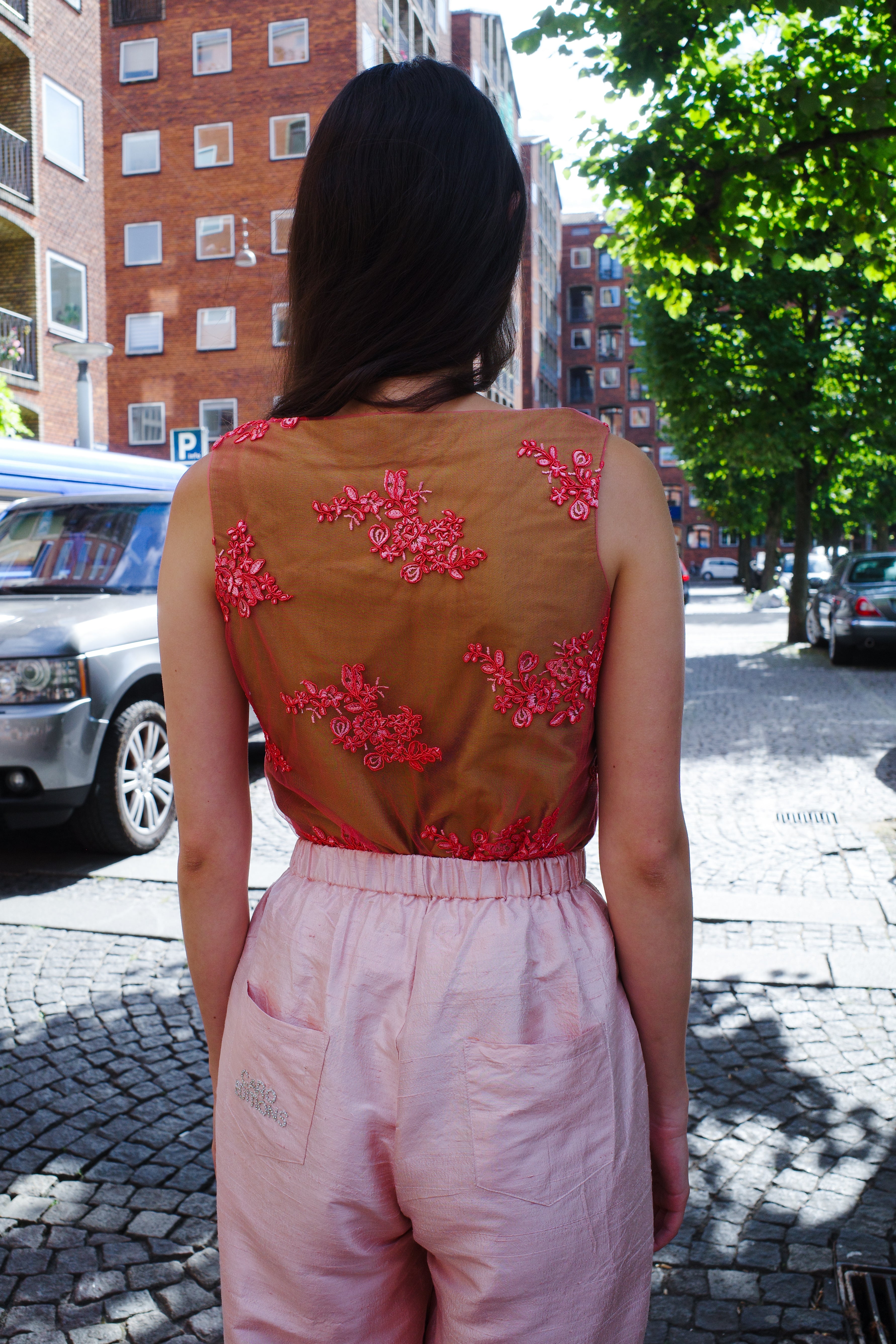 Coco Top silk taffeta and lace