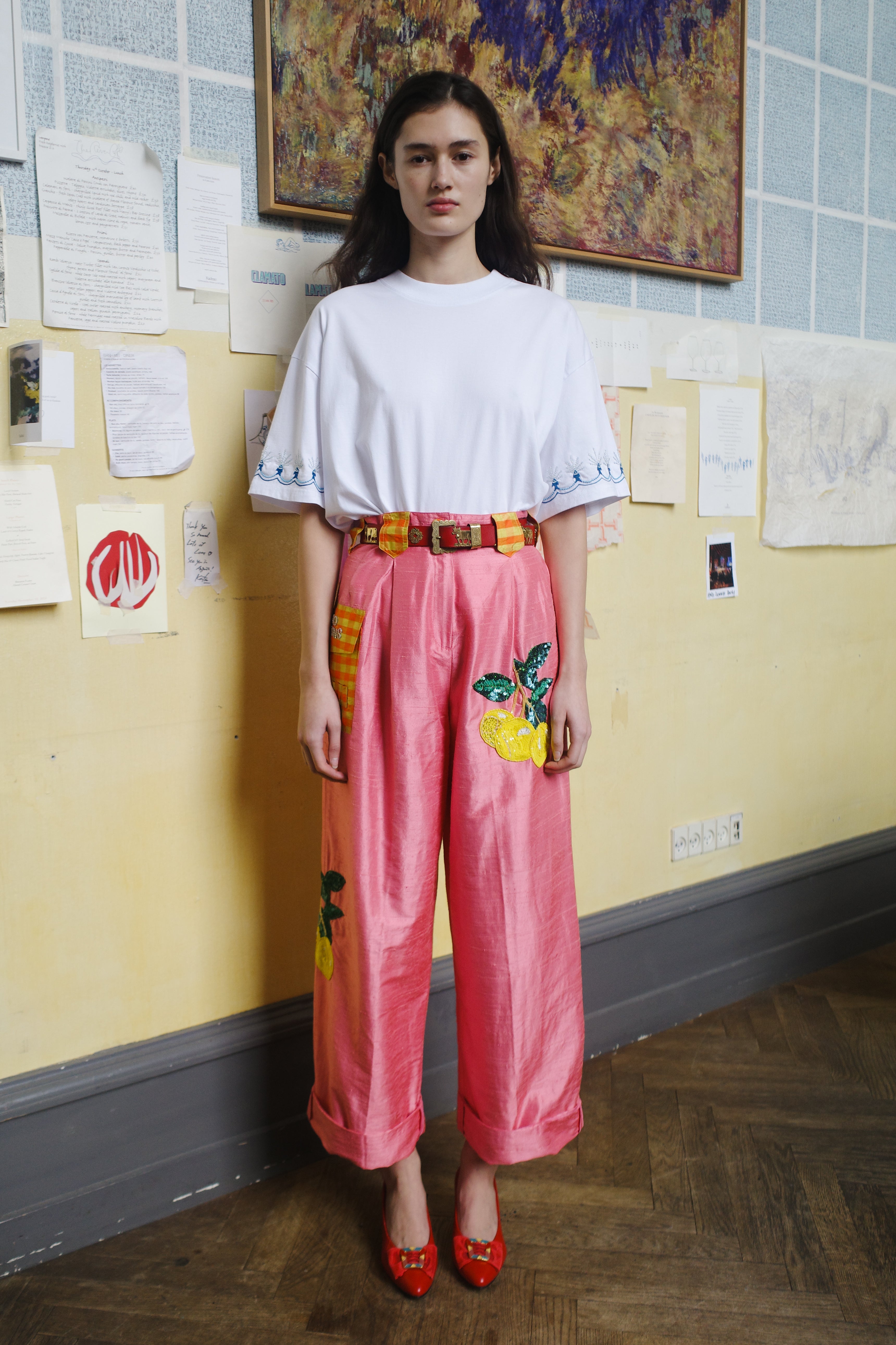 BEATRICE PANTS SILK PEACH - LEMONS