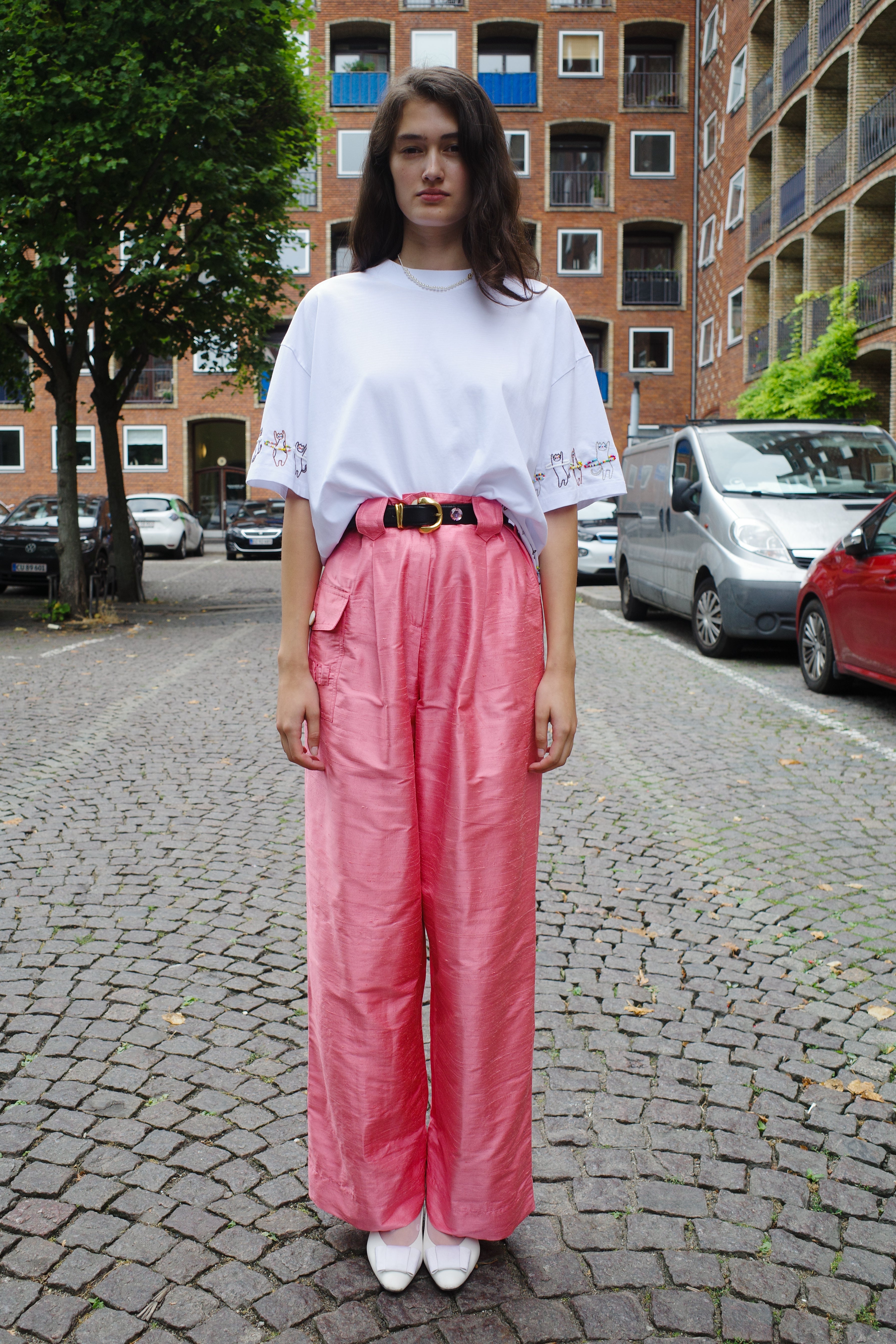 Beatrice Pants pink silk