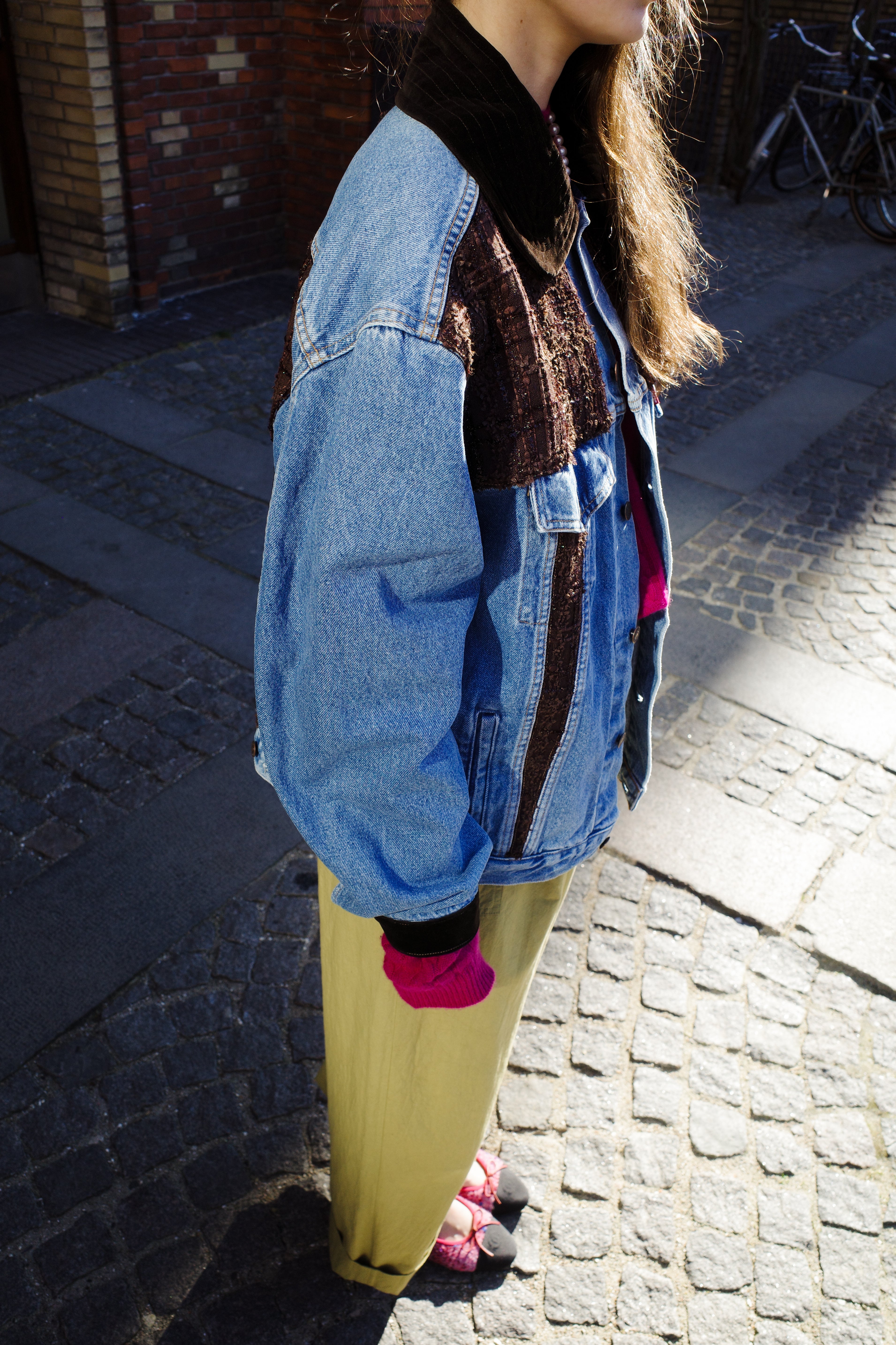 Upcycled Denim Jacket with deadstock Chanel fabric