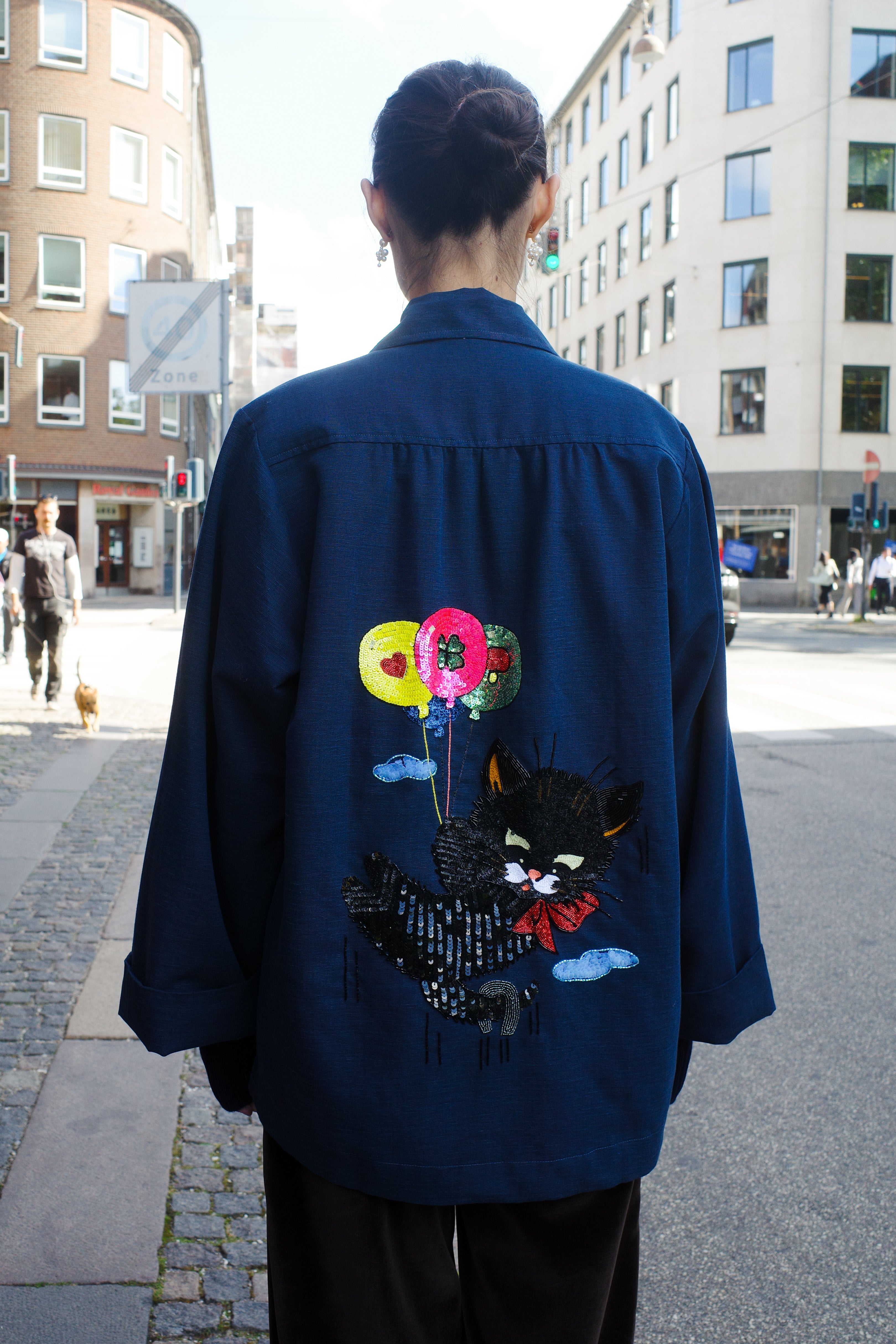 Ana Coat – Navy Blue Cotton Linen