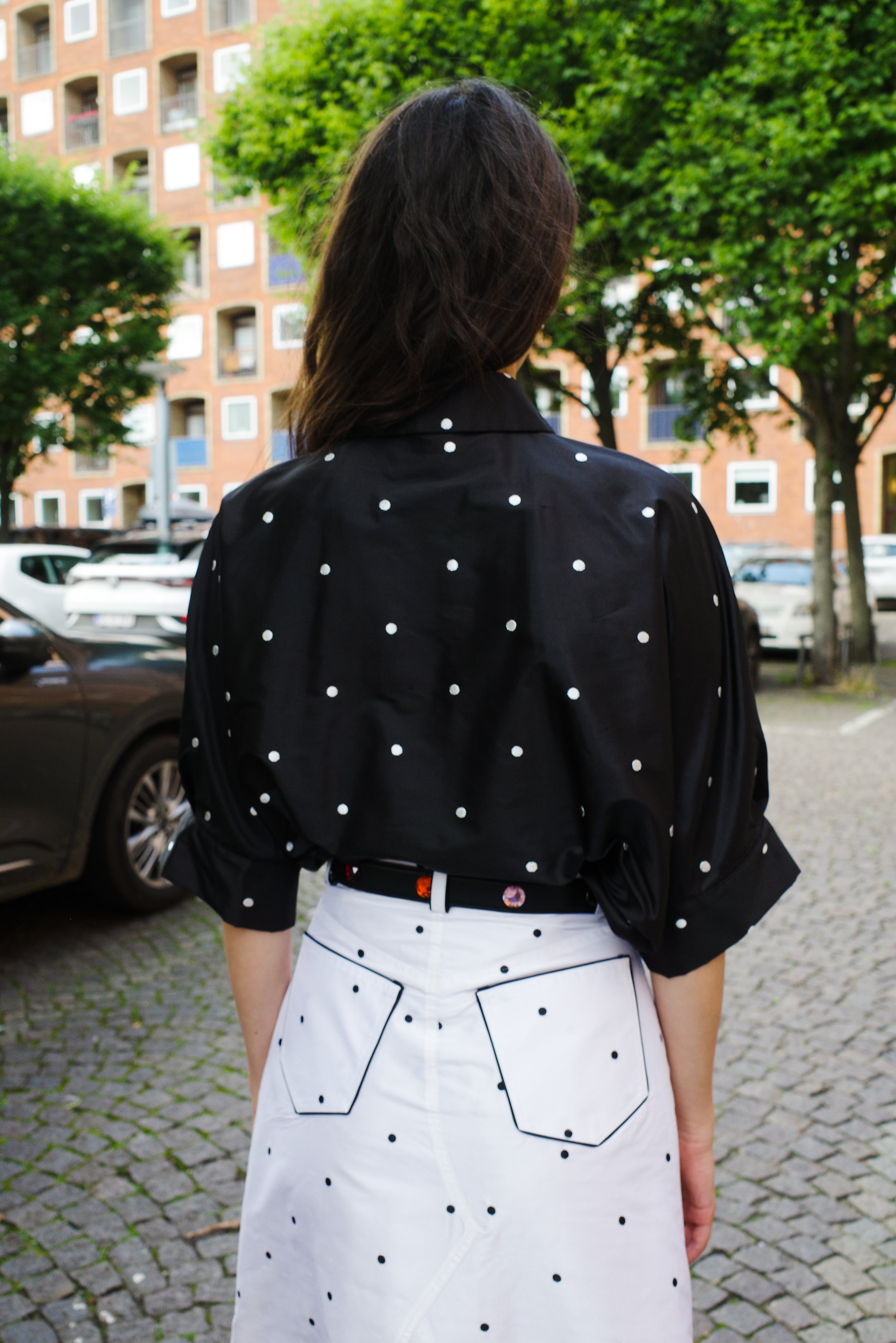 Lisbeth Blouse Black silk dot
