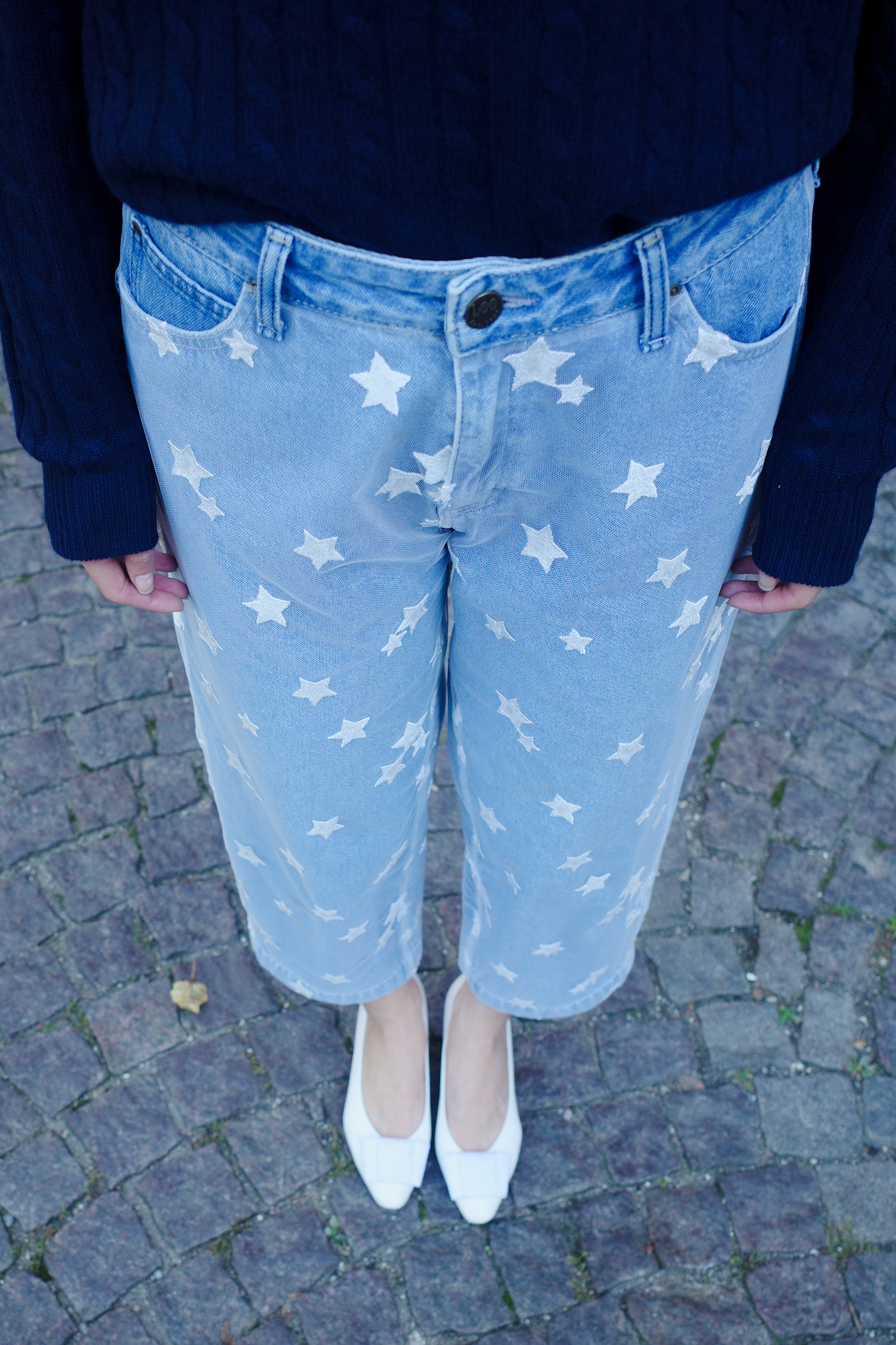 Upcycled denim jeans -  Star Tulle One of a kind
