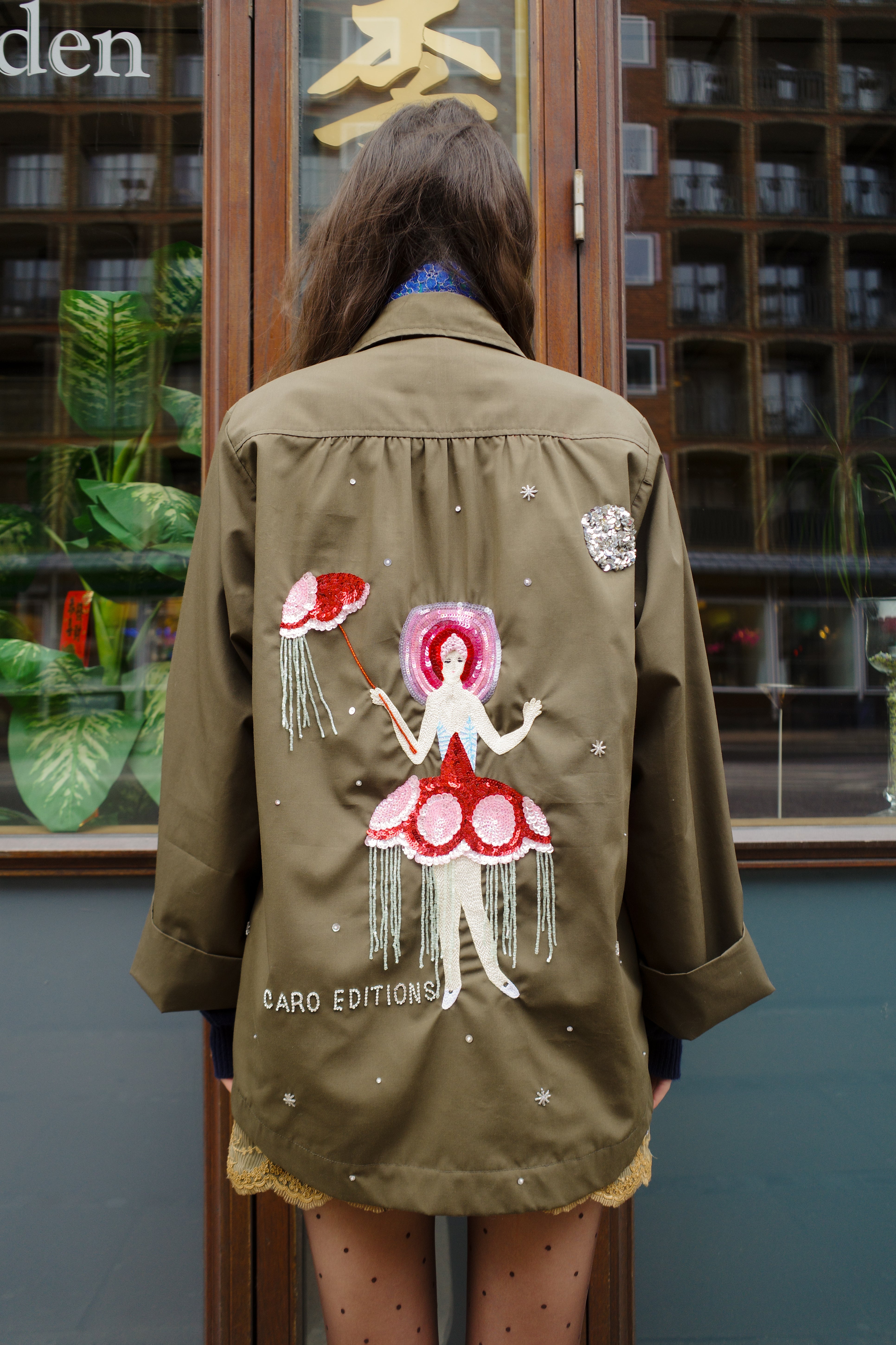 SHORT ANNA COAT COTTON OLIVE - LADY