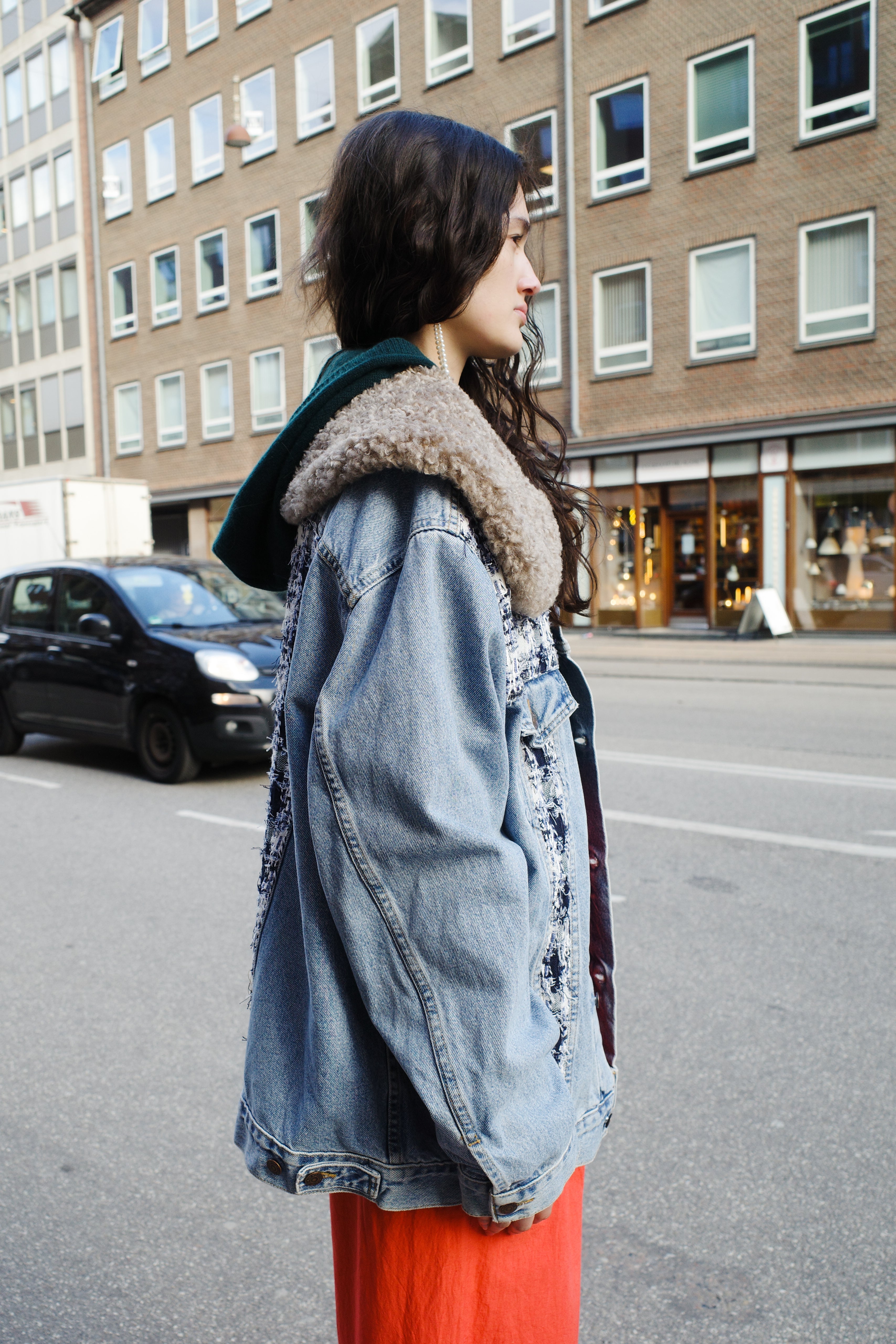 Upcycled Denim Jacket with deadstock Chanel fabric