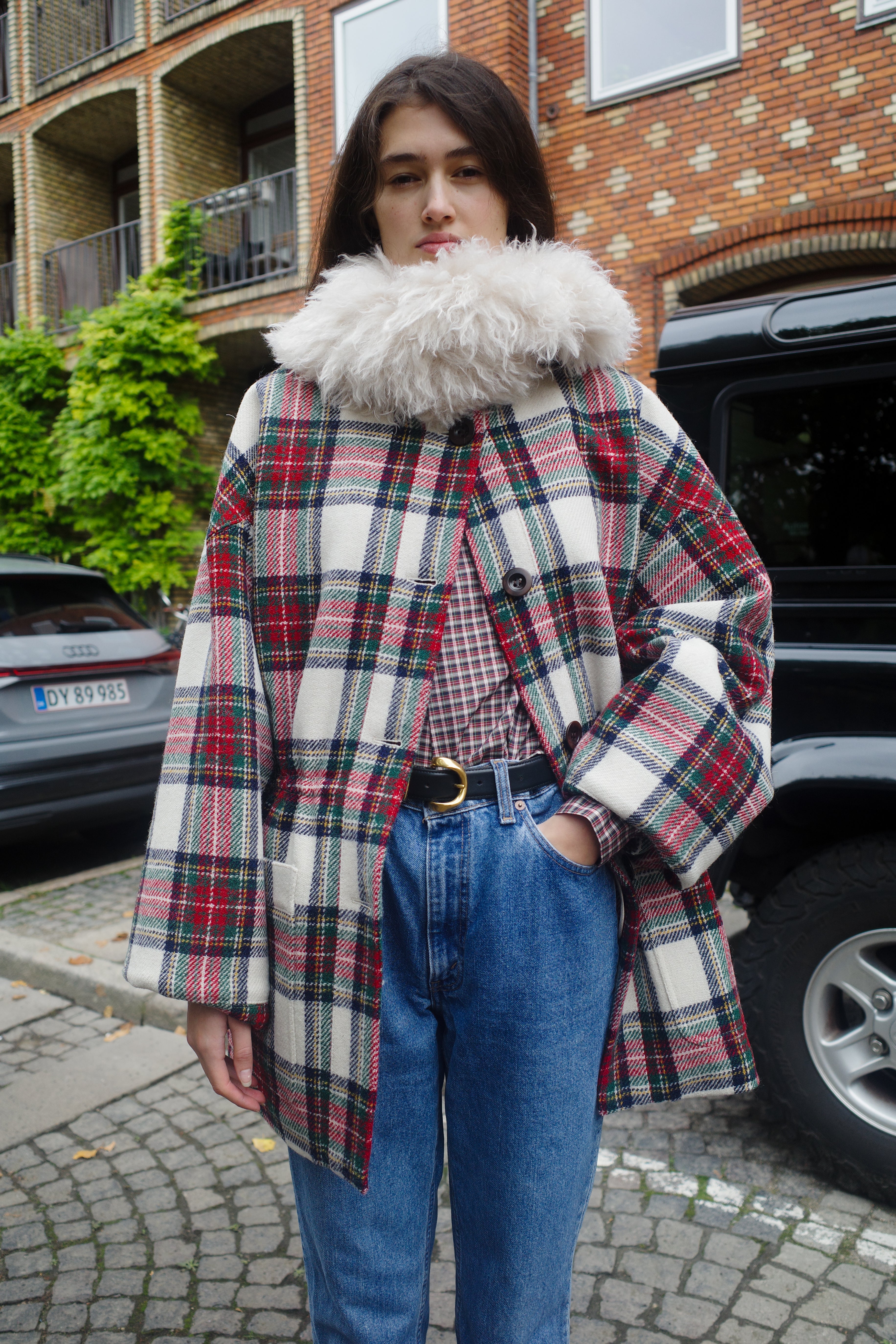 Connie Coat Harris Tweed Red Check