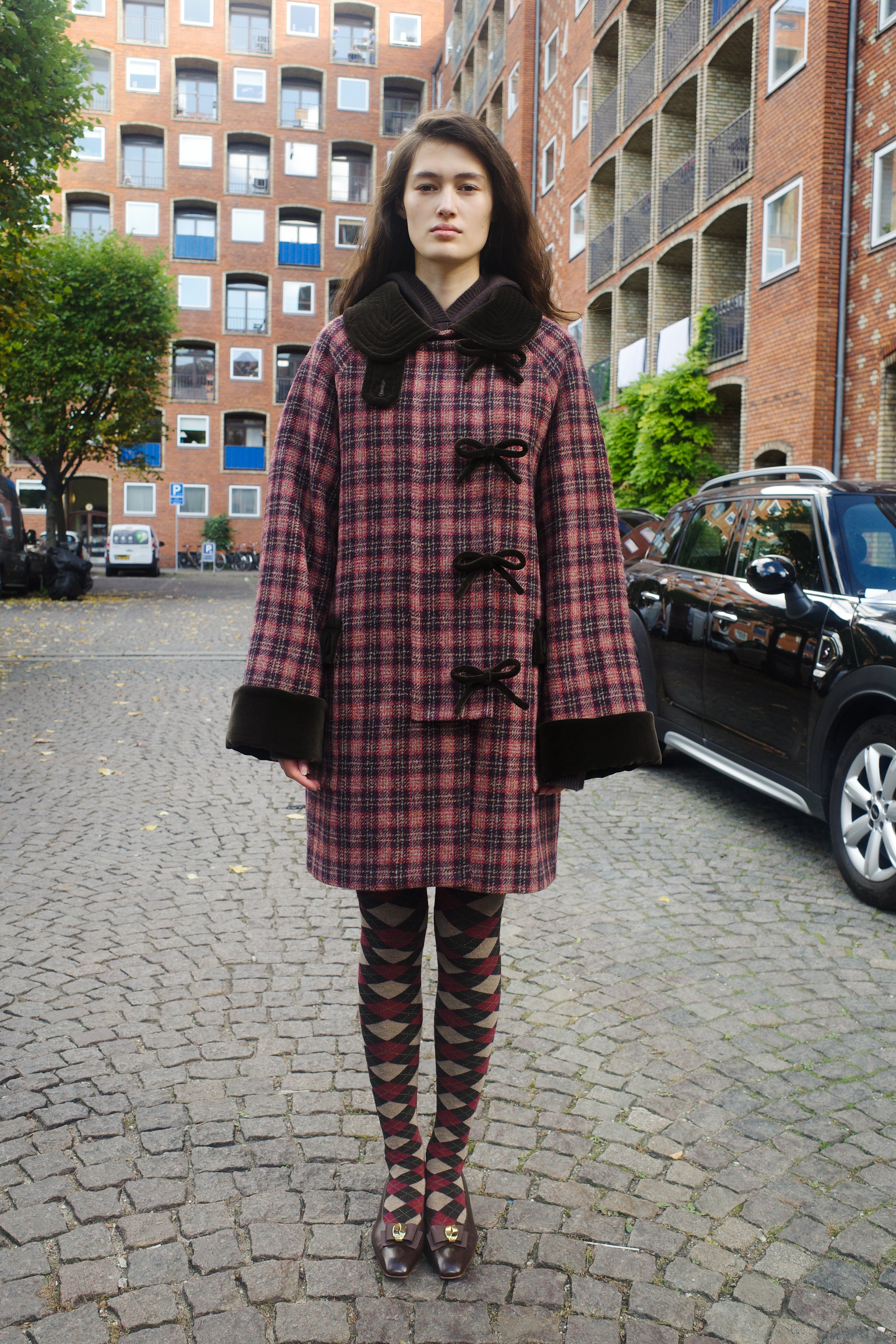 Thea Coat Harris Tweed Rose Check