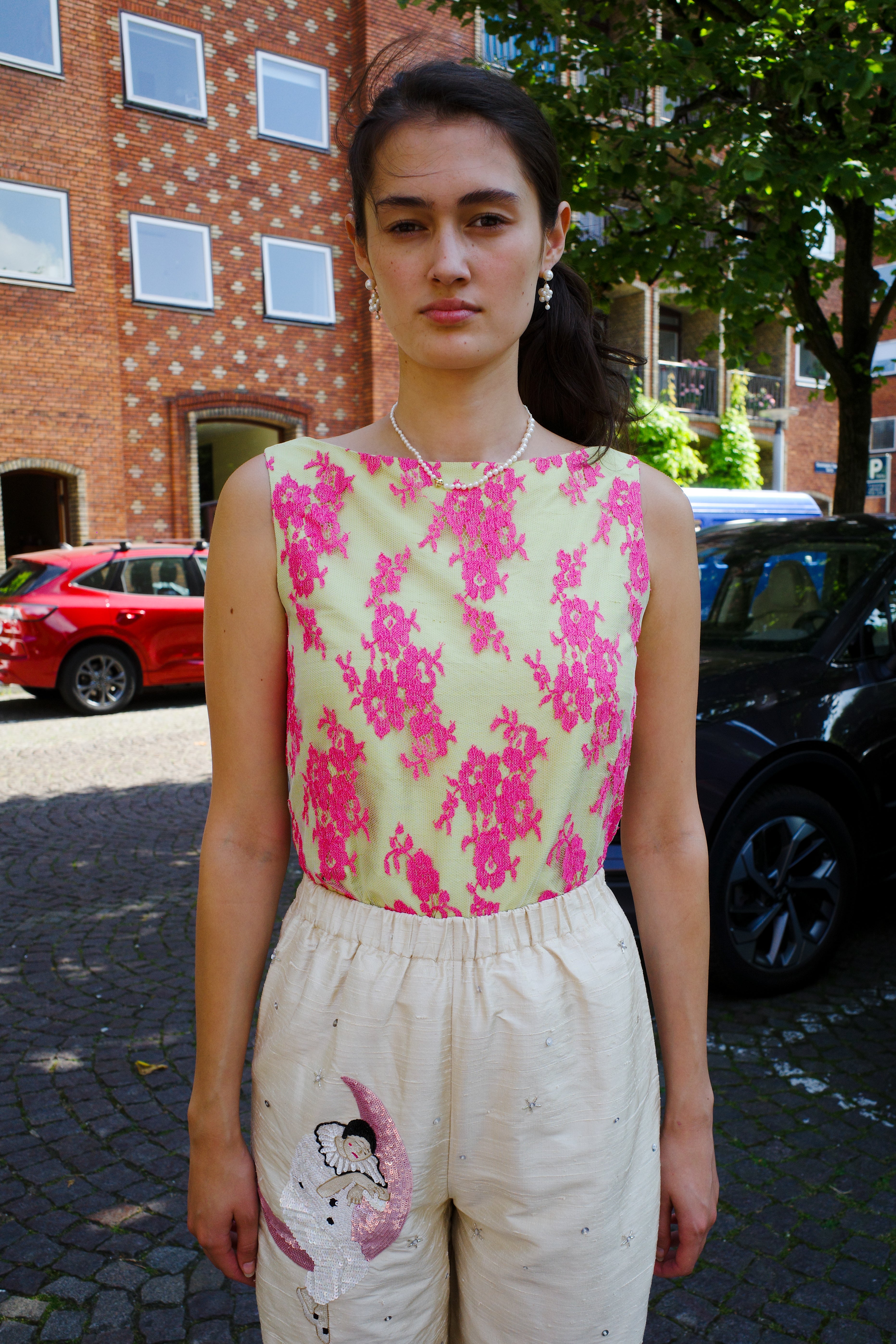 Coco Top silk taffeta and lace