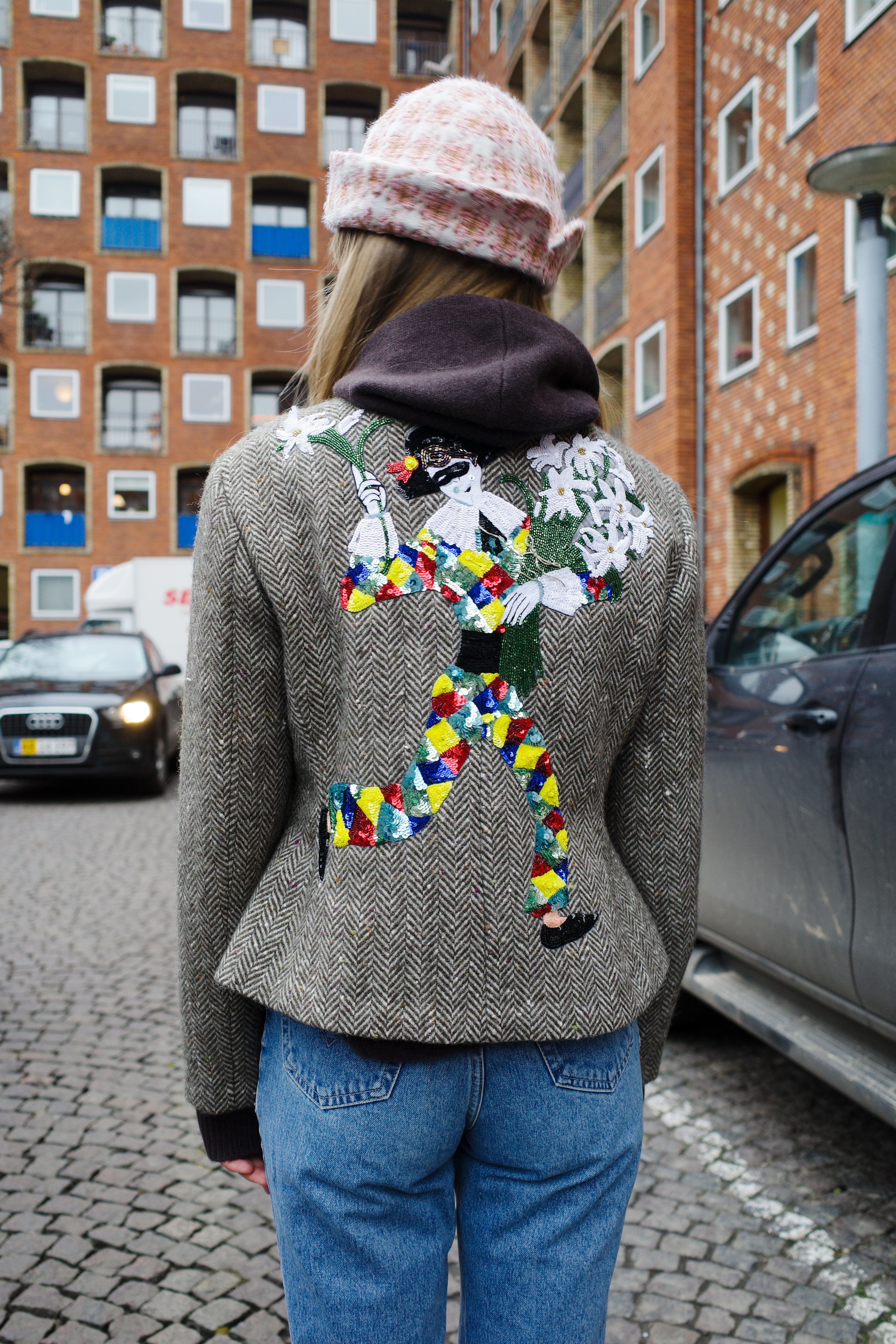 Tusnelda Harlequin Wool Brown Herrington Bone