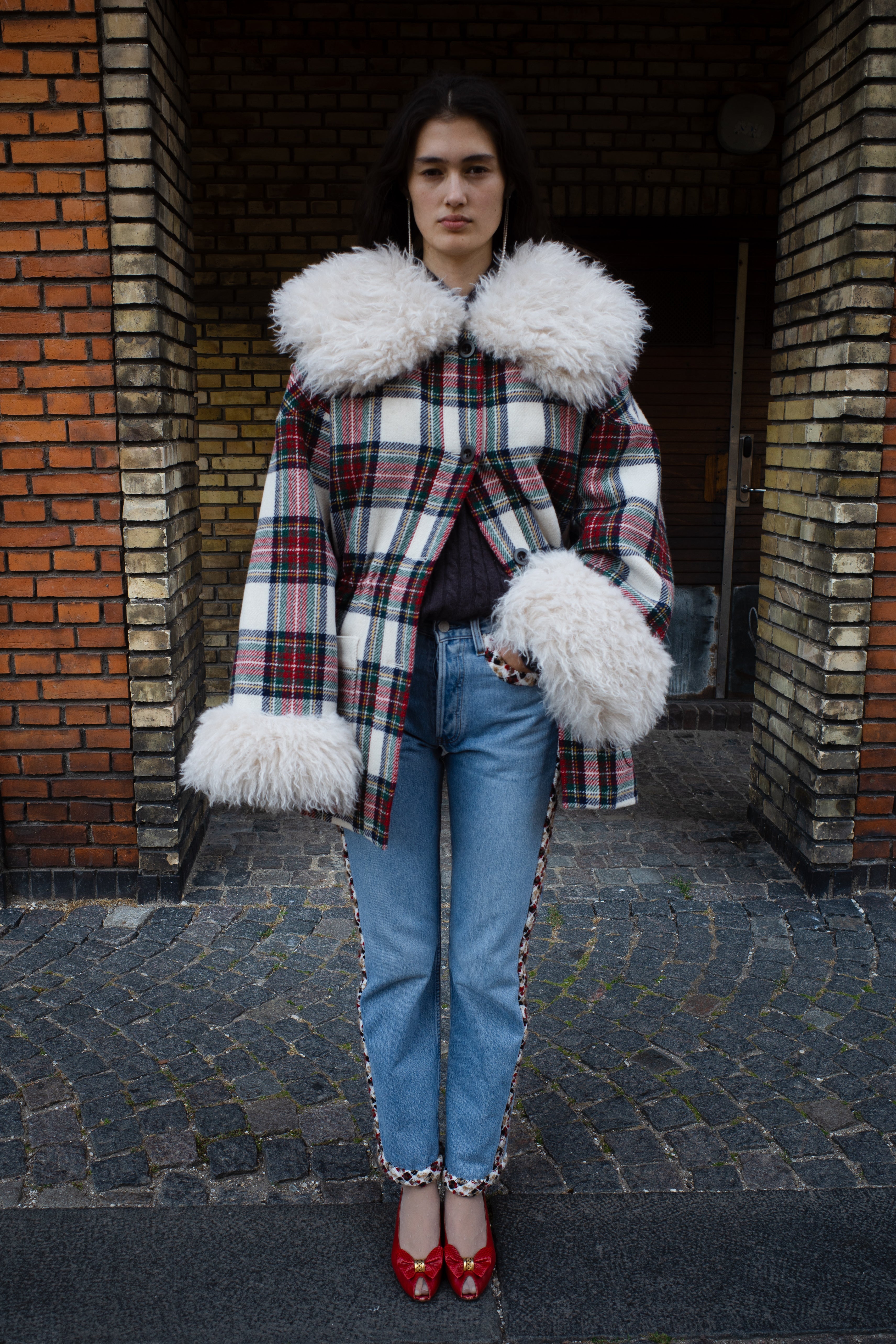 Connie Coat Harris Tweed Red Check