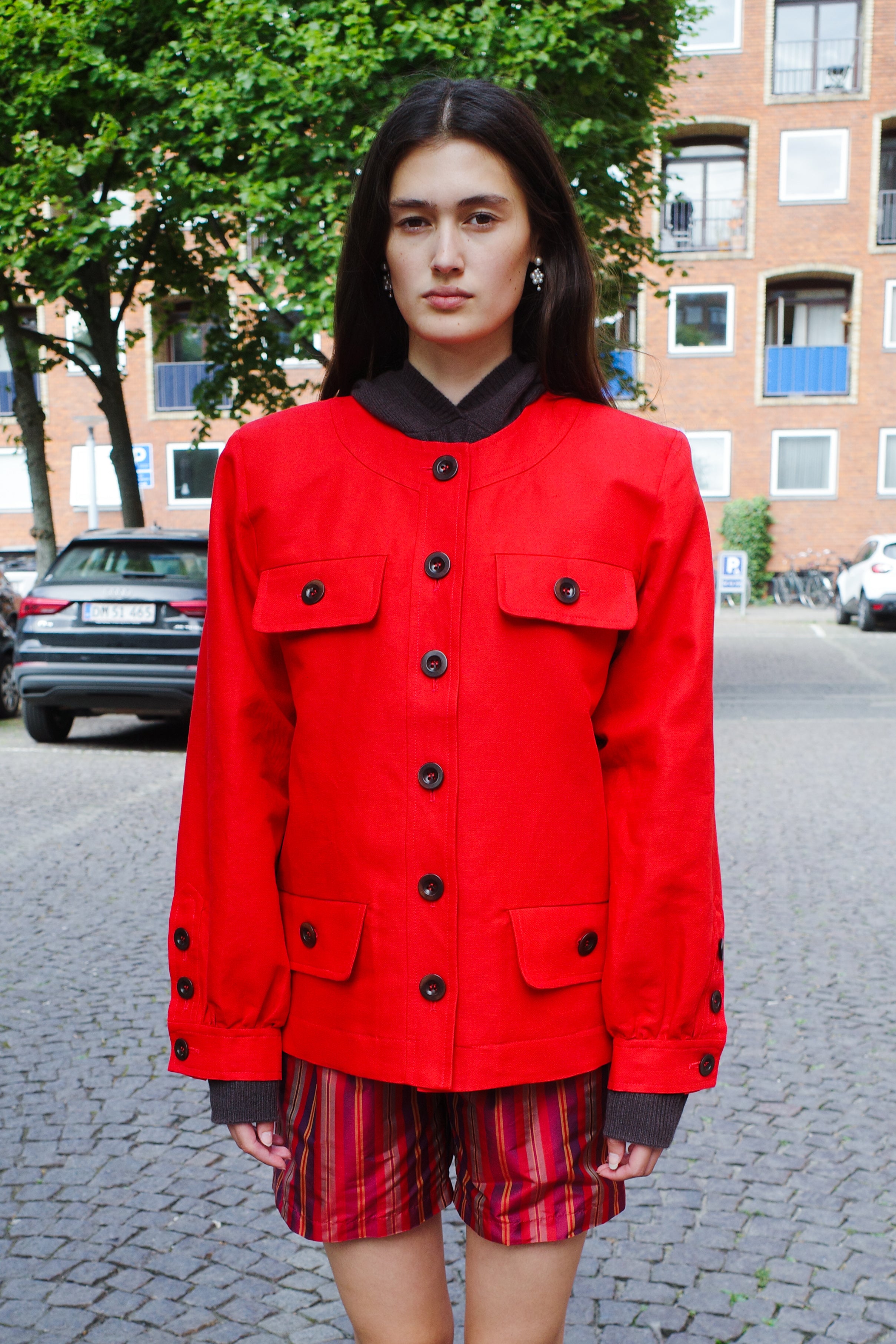 Iggy Jacket Linen Red