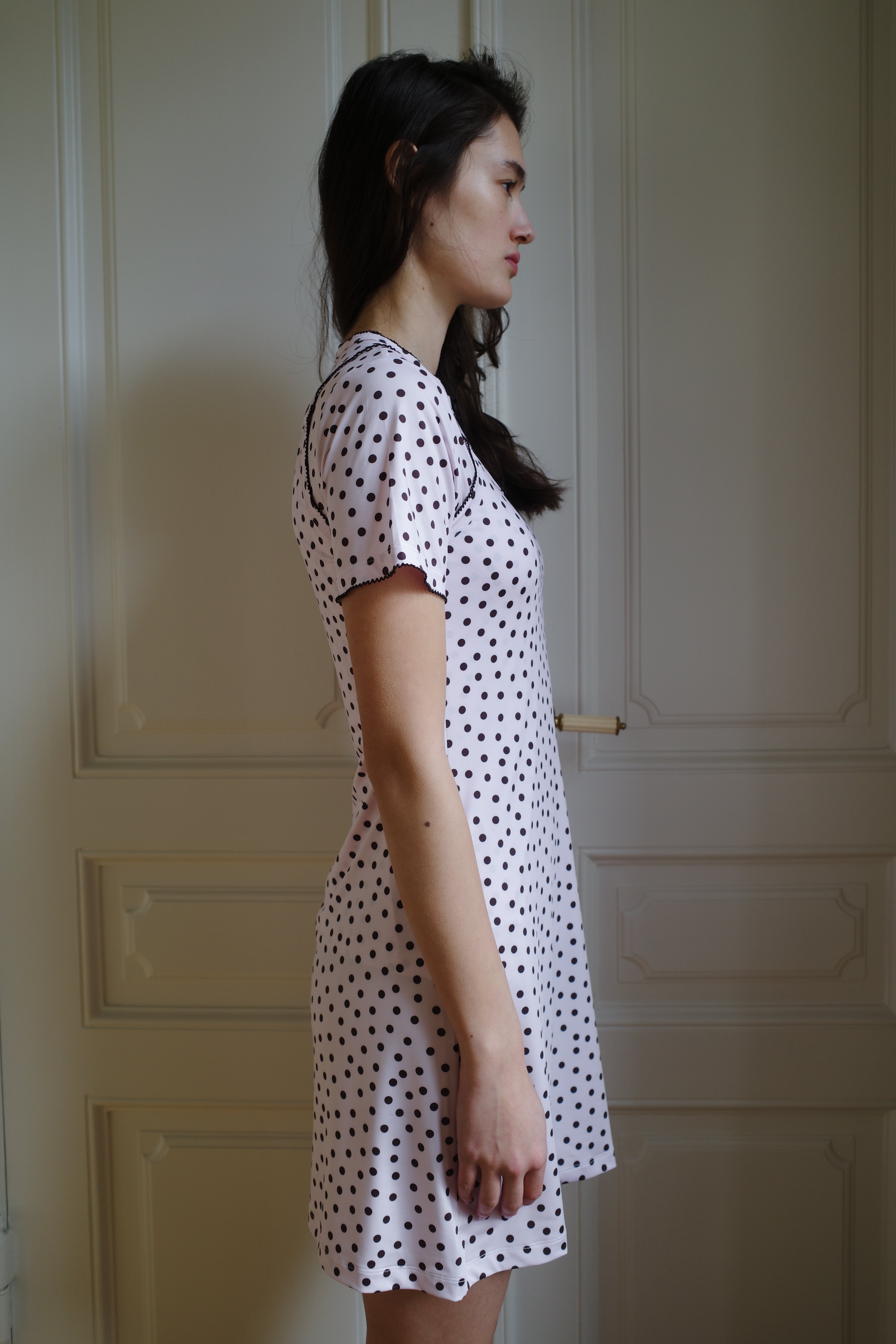 Slip Dress Jersey Pink Dots