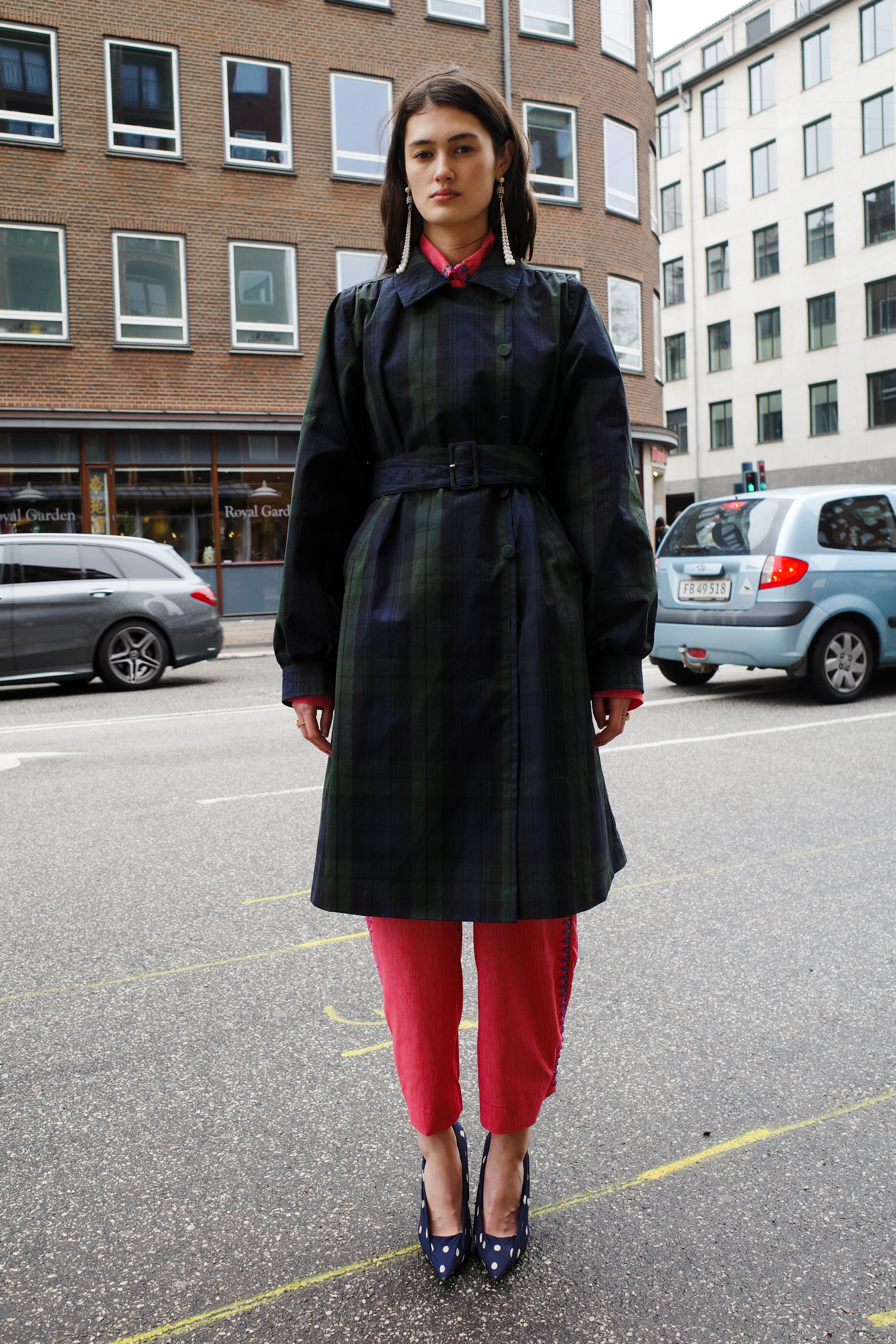 Vivian Coat - Hybrid Aero Waxed Cotton - Green and black check