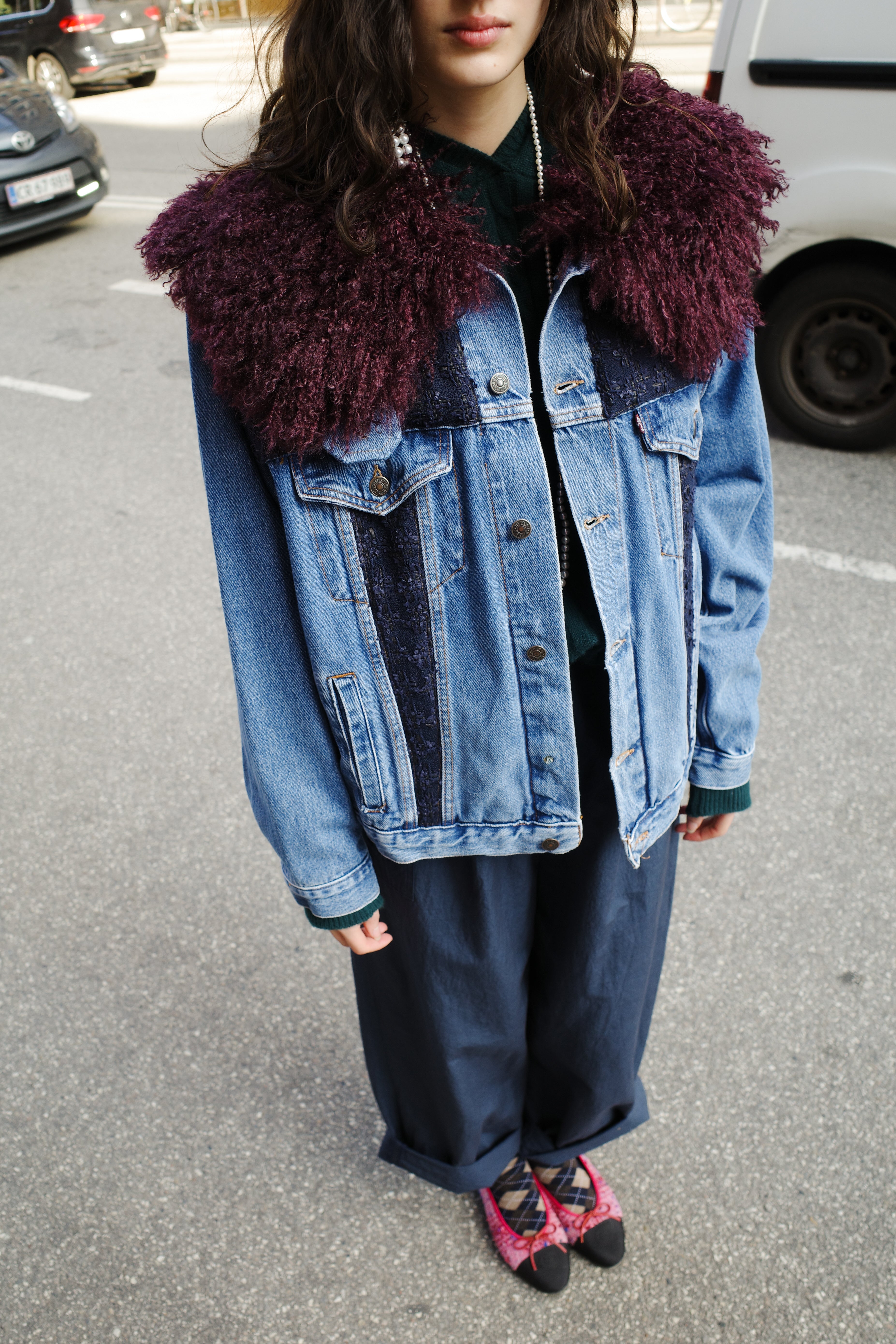 Upcycled Denim Jacket with deadstock Chanel fabric