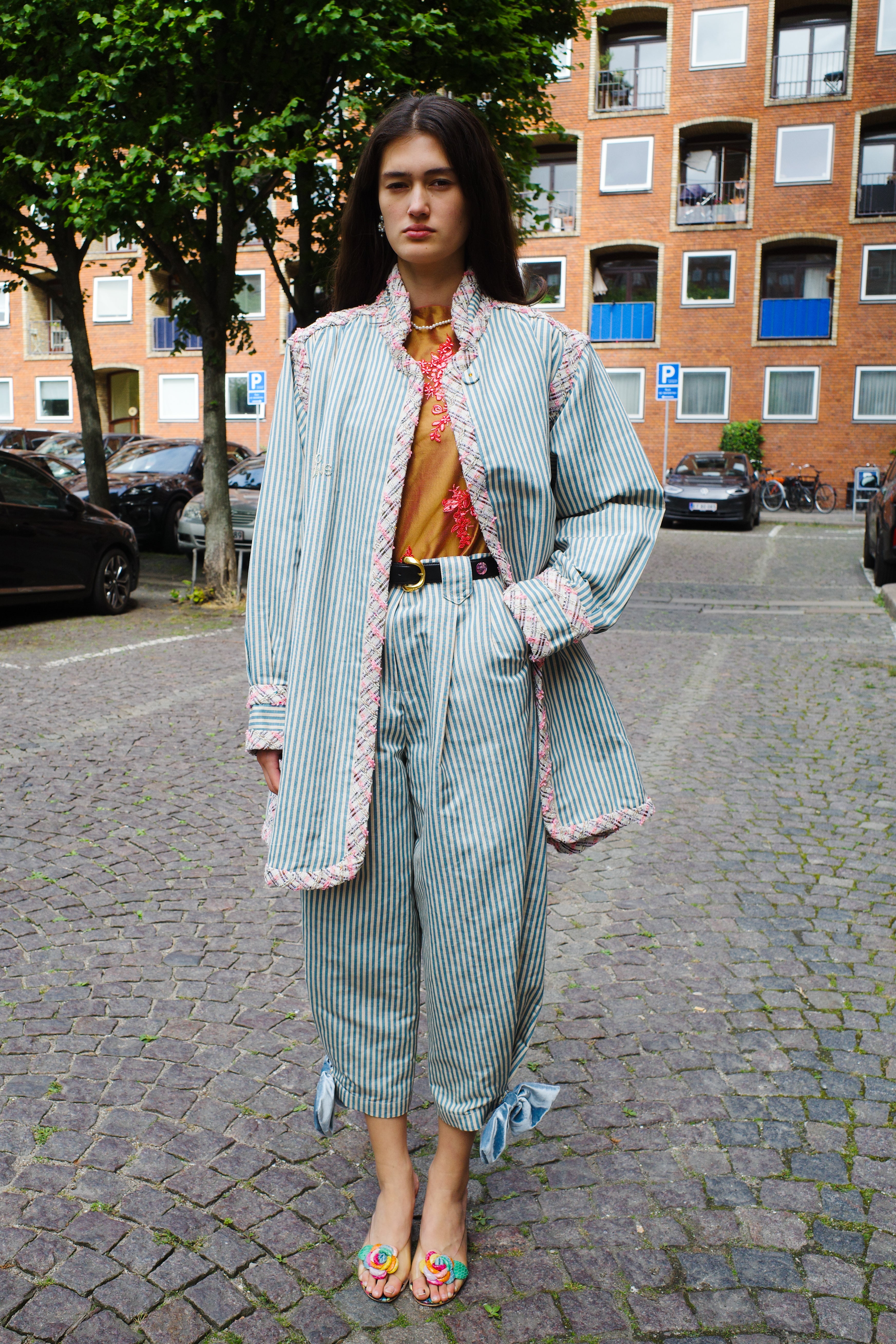 Gaia Coat Clowns w. Stars Blue/White Stripe