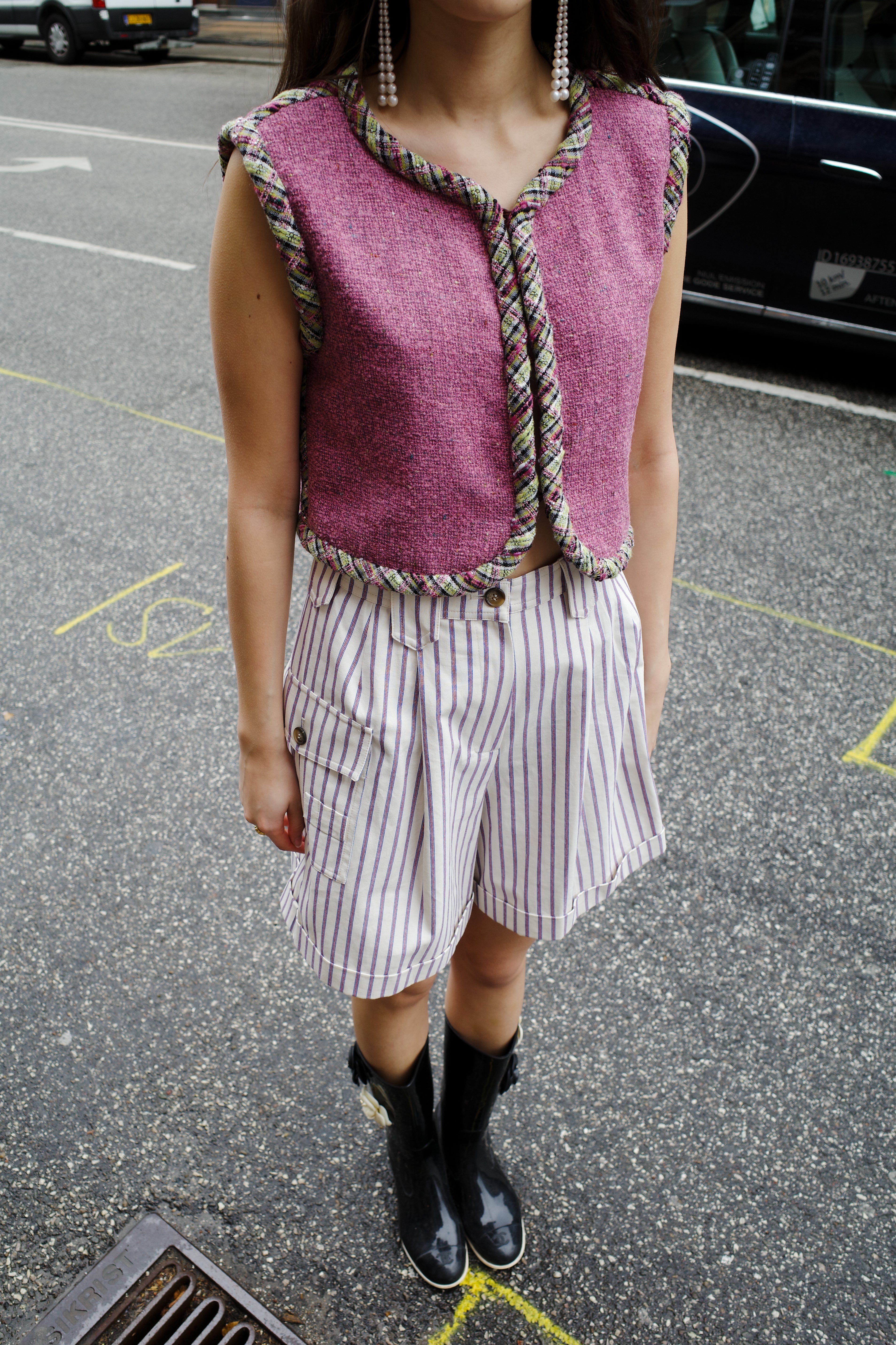 Beatrice Shorts - canvas stripes