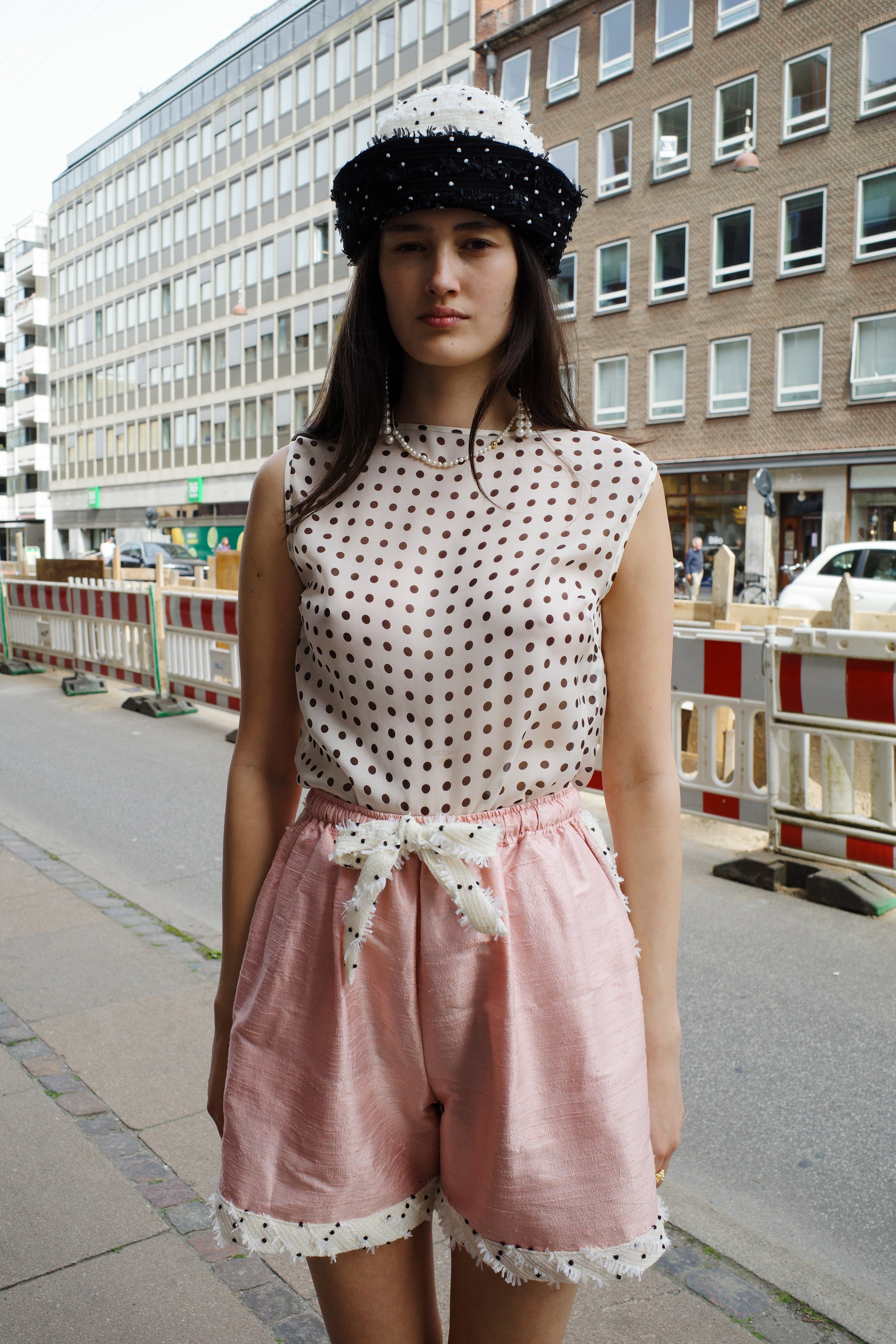 Coco shorts with heart - pale silk