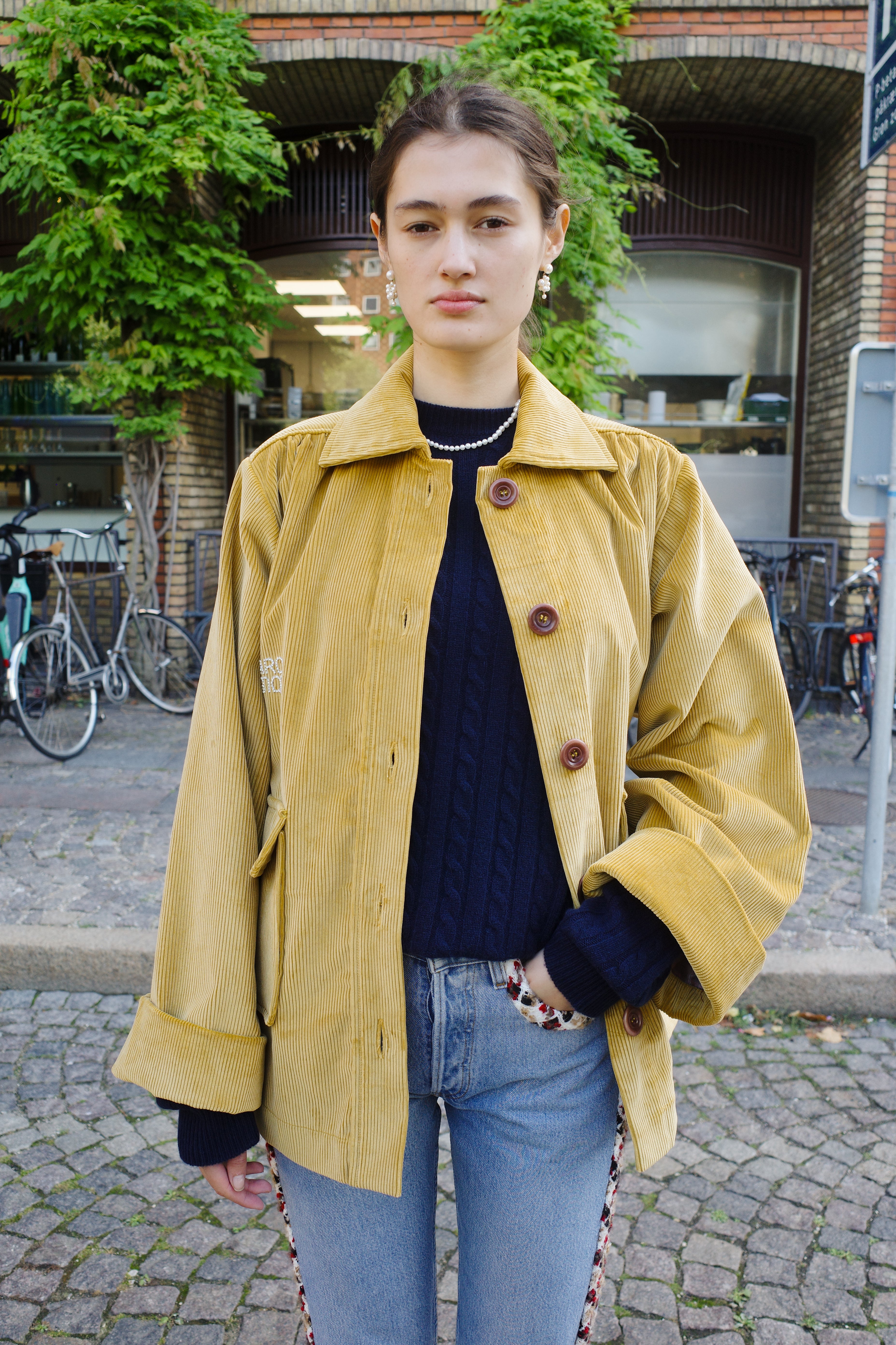 Ana Coat – corduroy fish embroidery