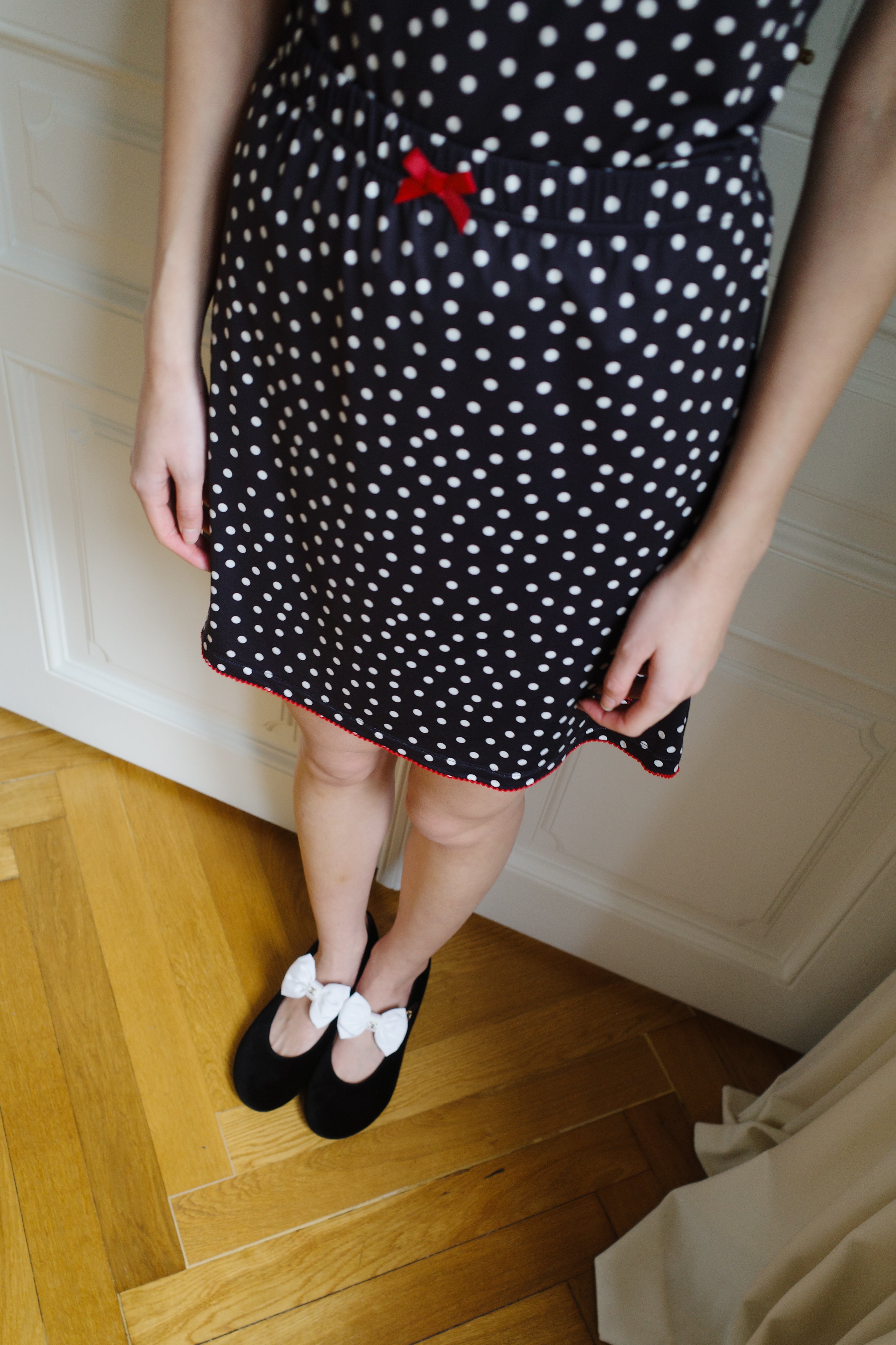 Skirt Jersey Black Dots