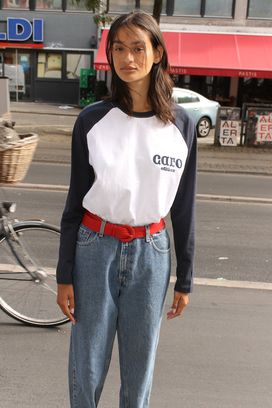 Caro Baseball Tee - Navy / White