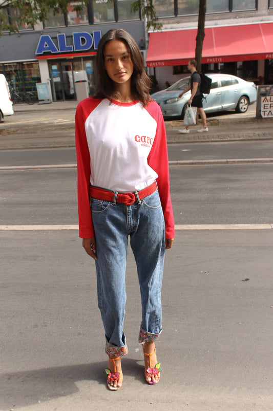 Caro Baseball Tee - Red / White