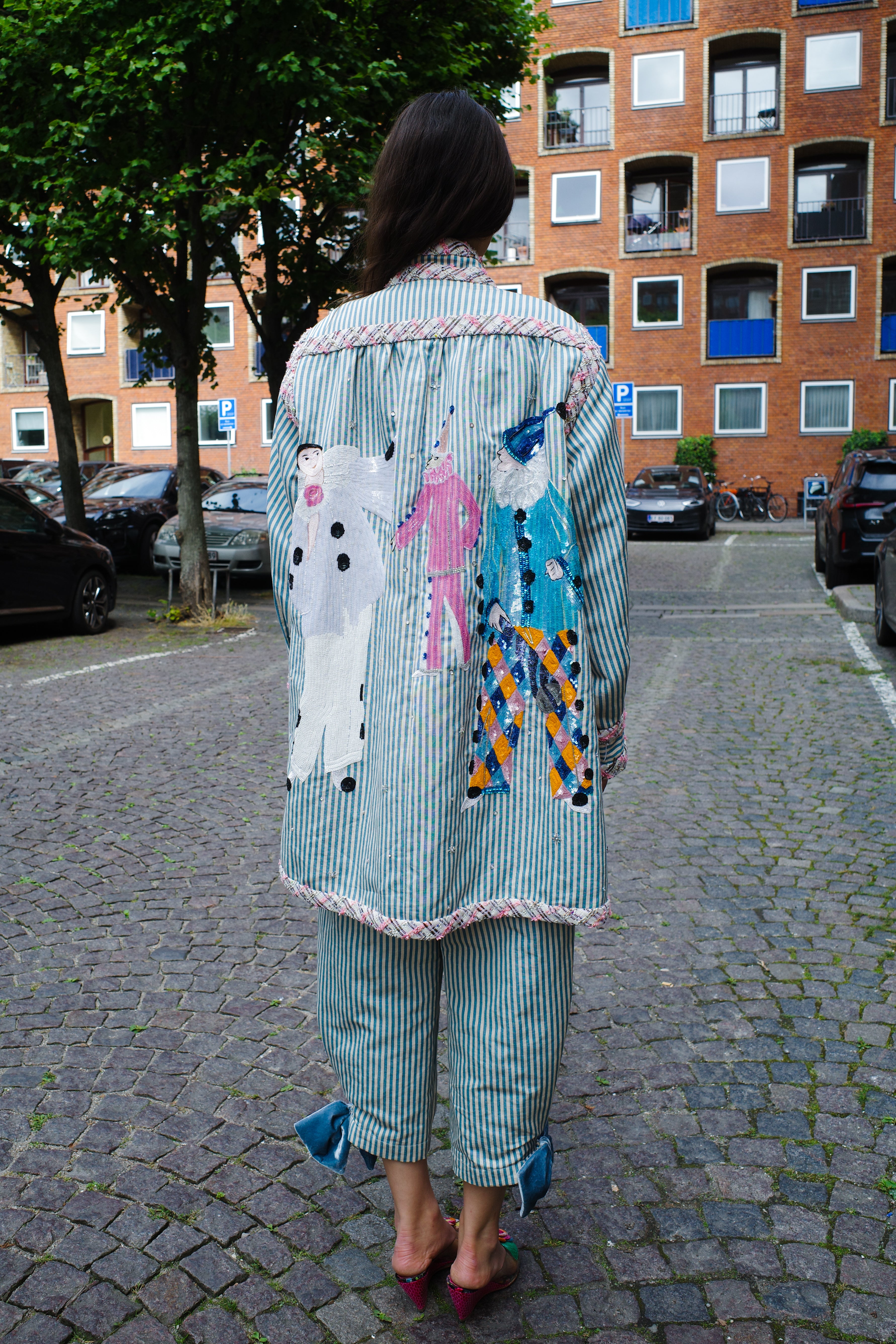 Gaia Coat Clowns w. Stars Blue/White Stripe