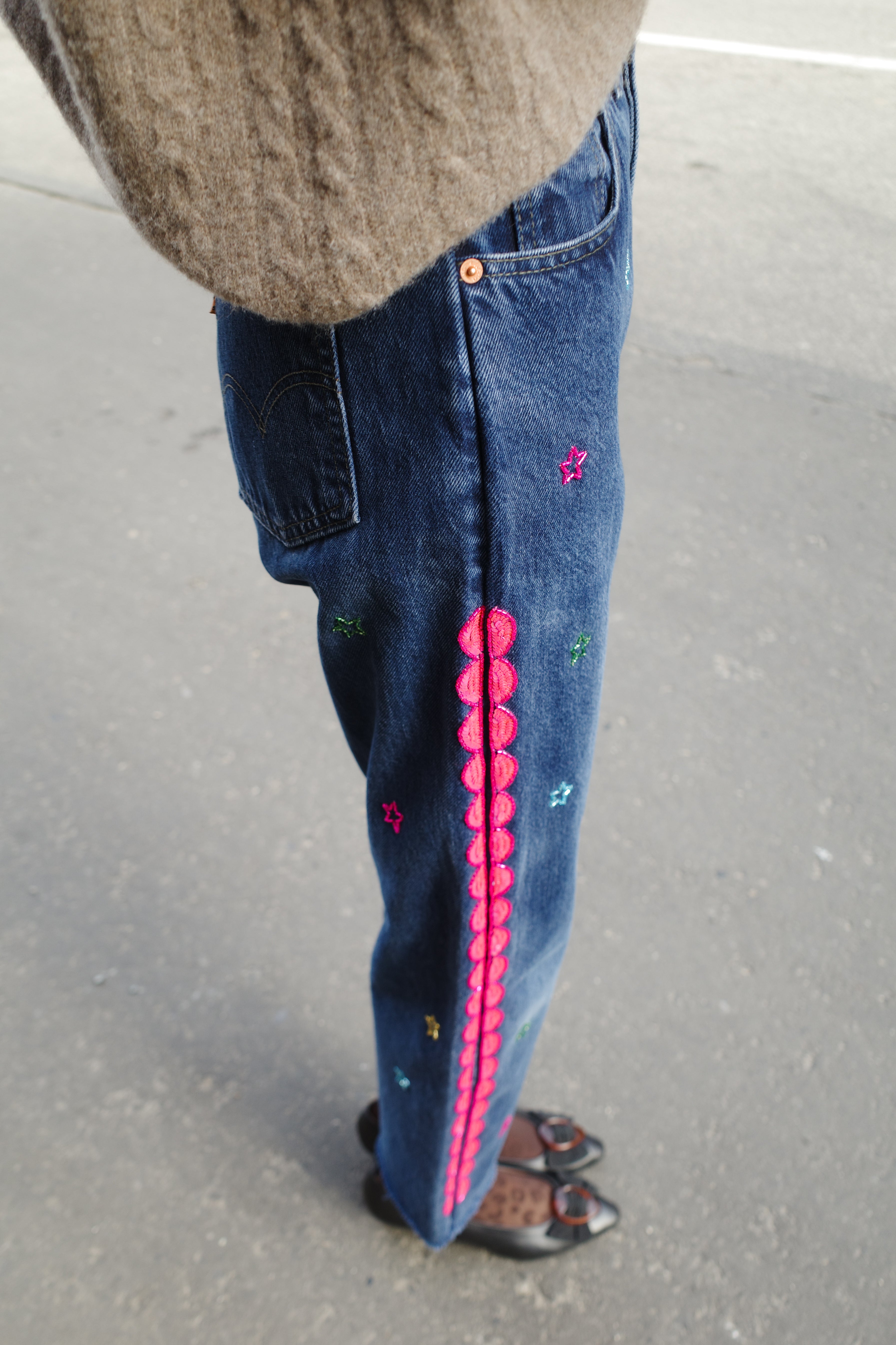 Upcycled denim jeans -  One of a kind