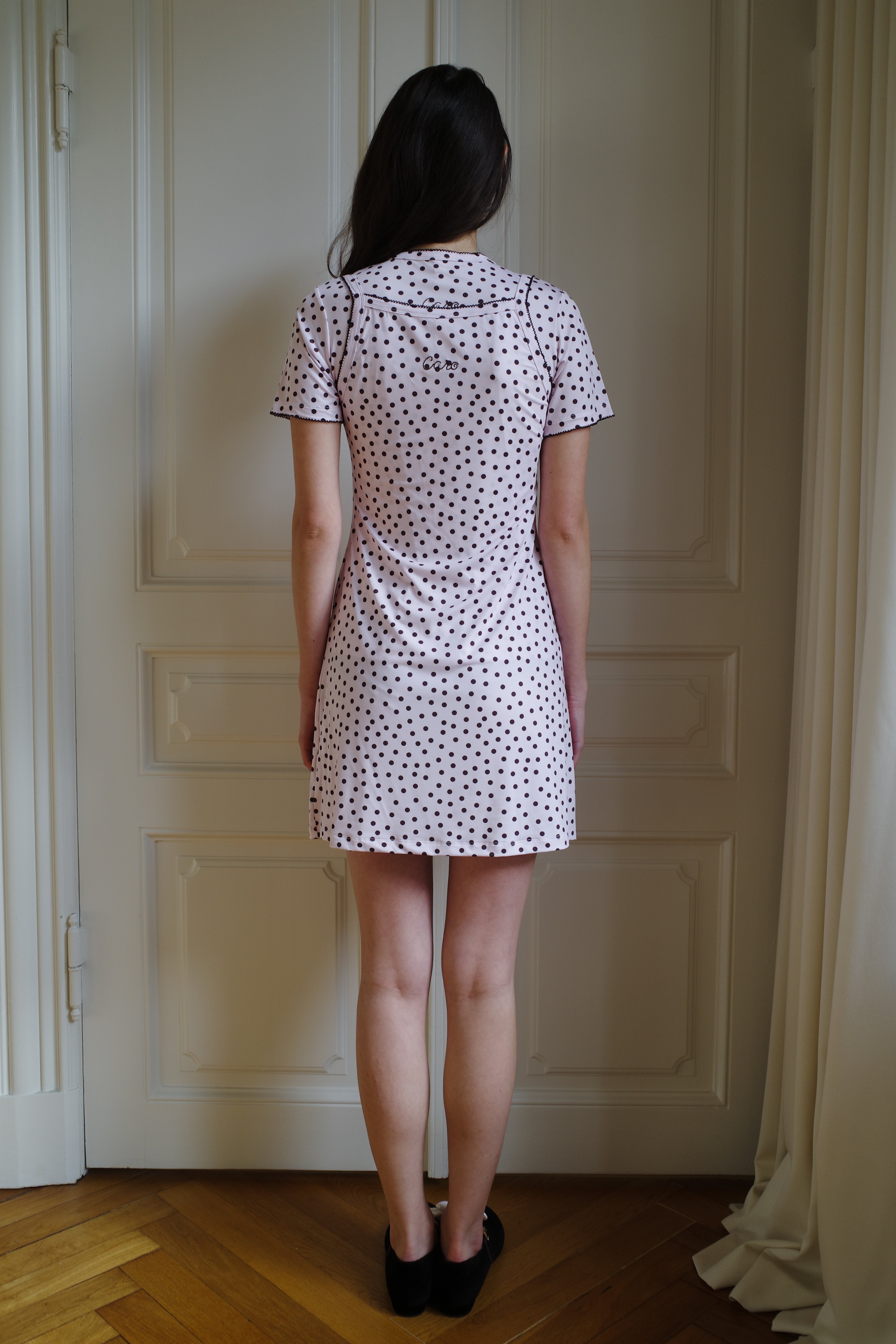 Slip Dress Jersey Pink Dots