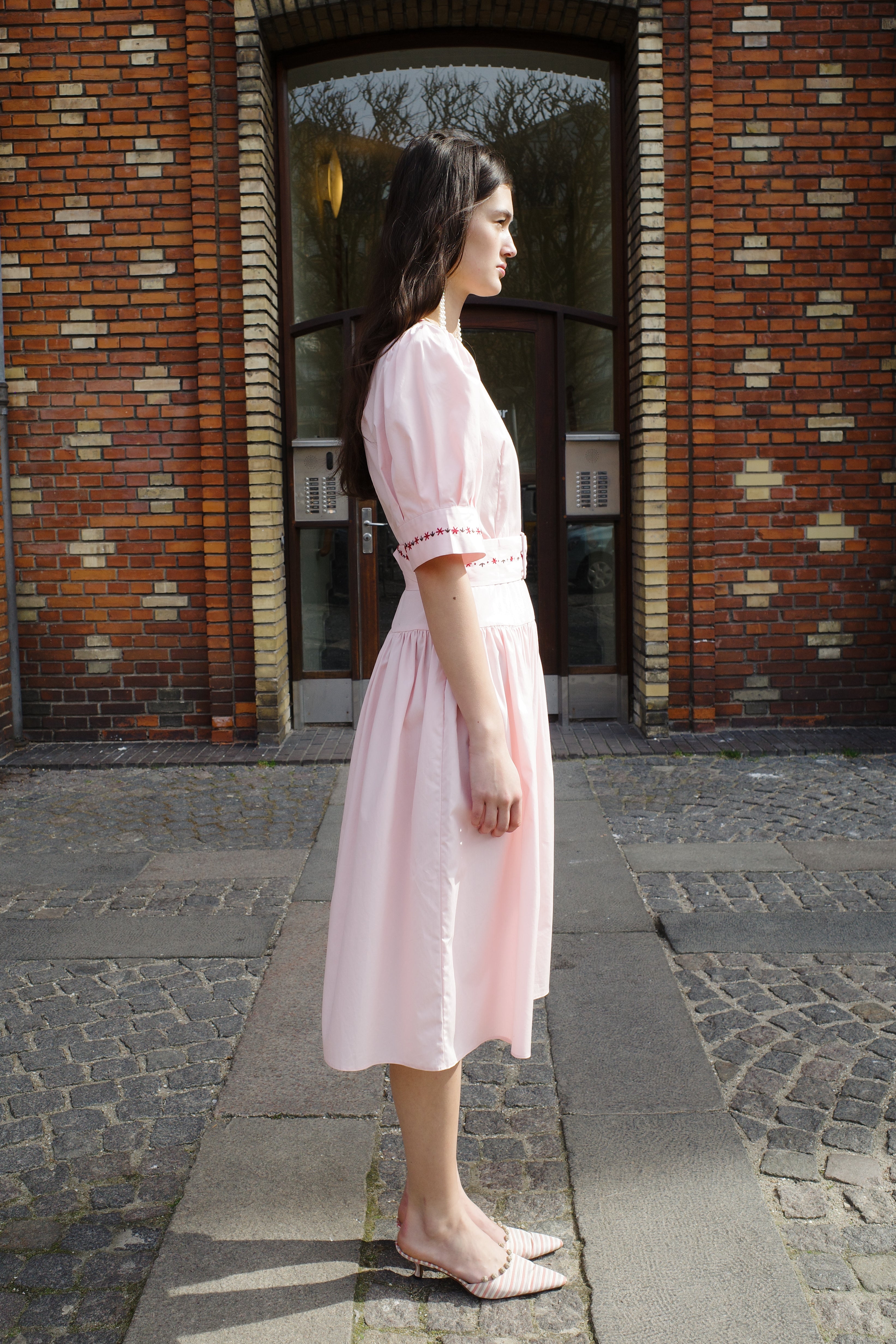 Bjørg Dress - Cotton Poplin - Pale Pink
