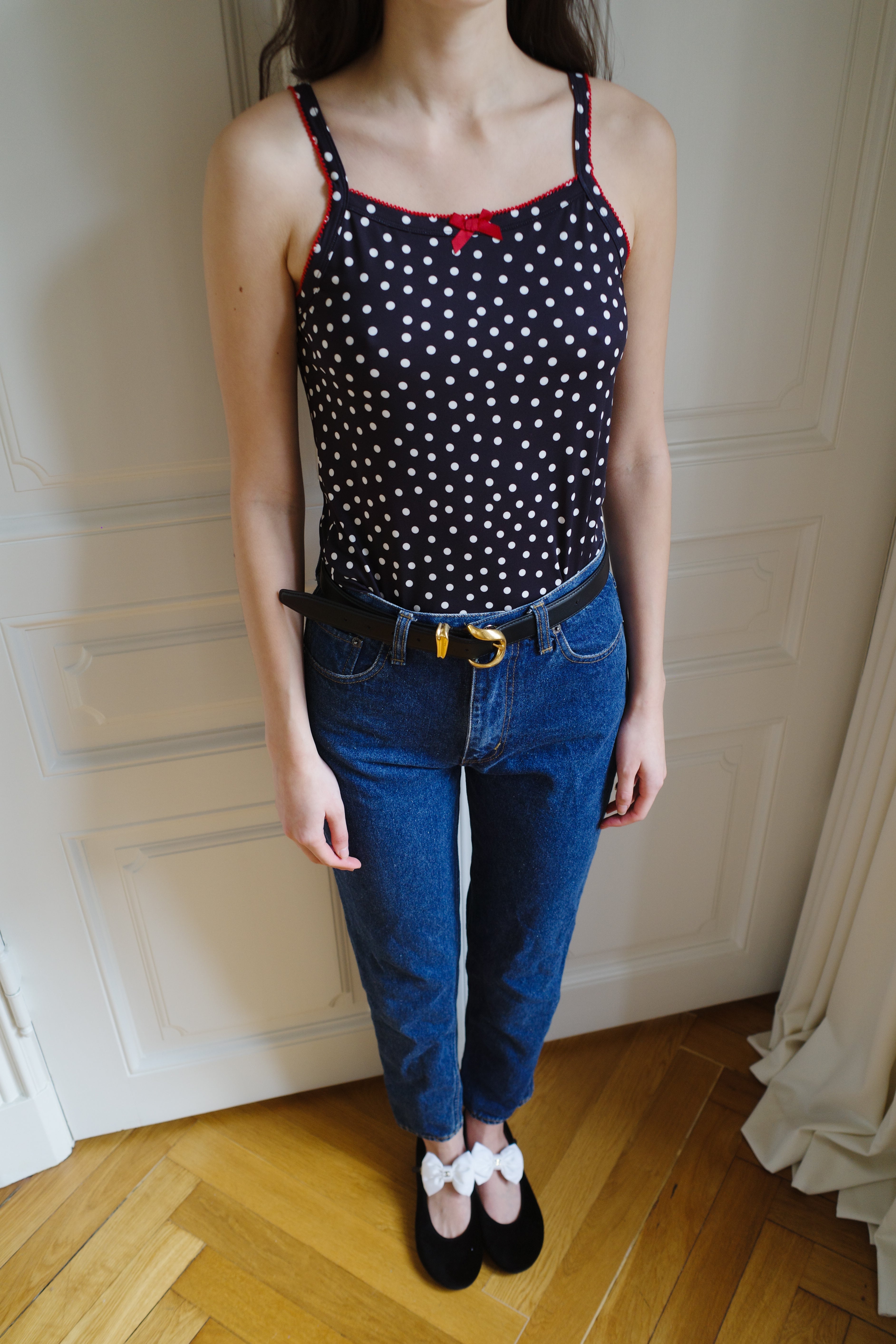 Tank Top Jersey Black Dots