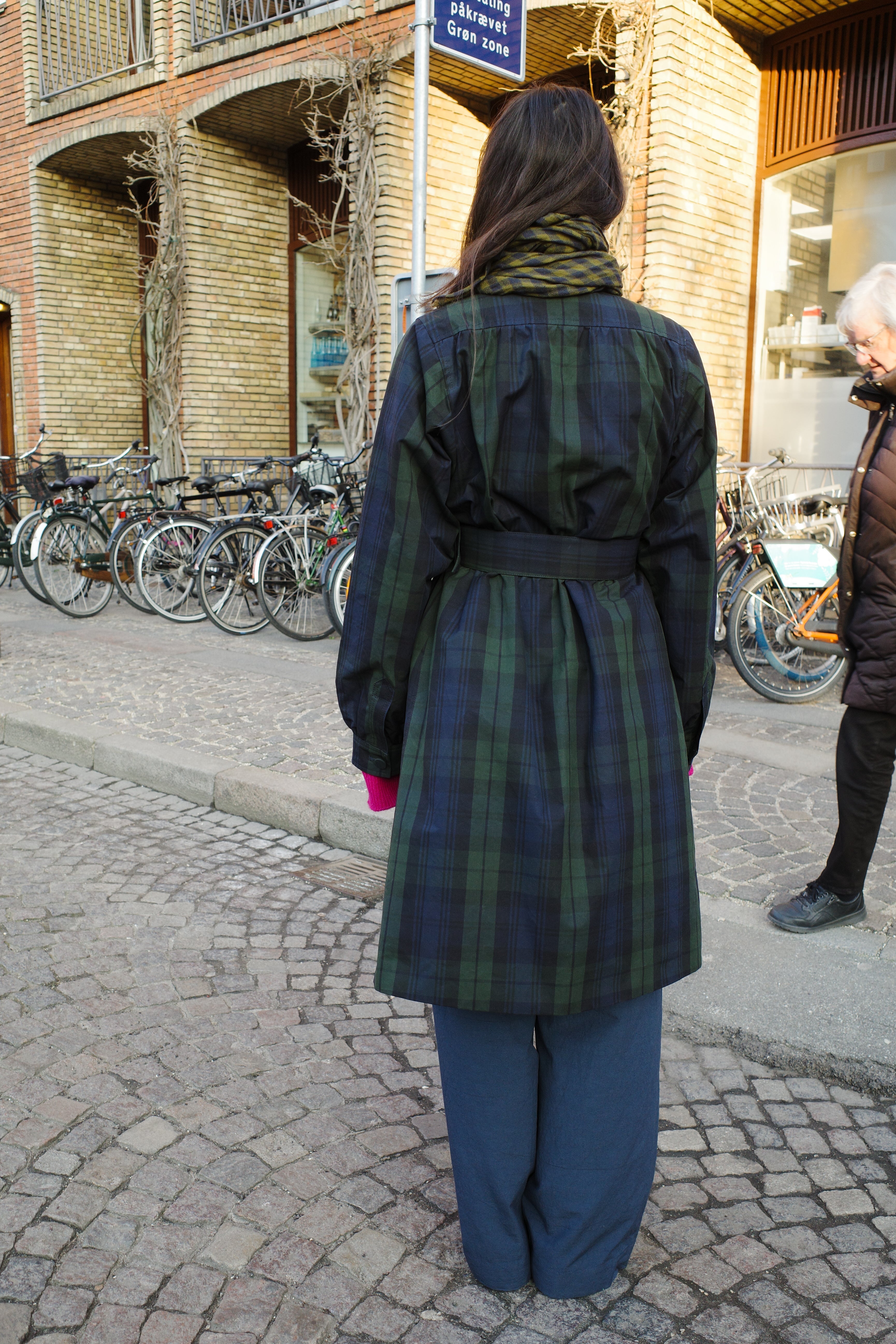 Vivian Coat - Hybrid Aero Waxed Cotton - Green and black check