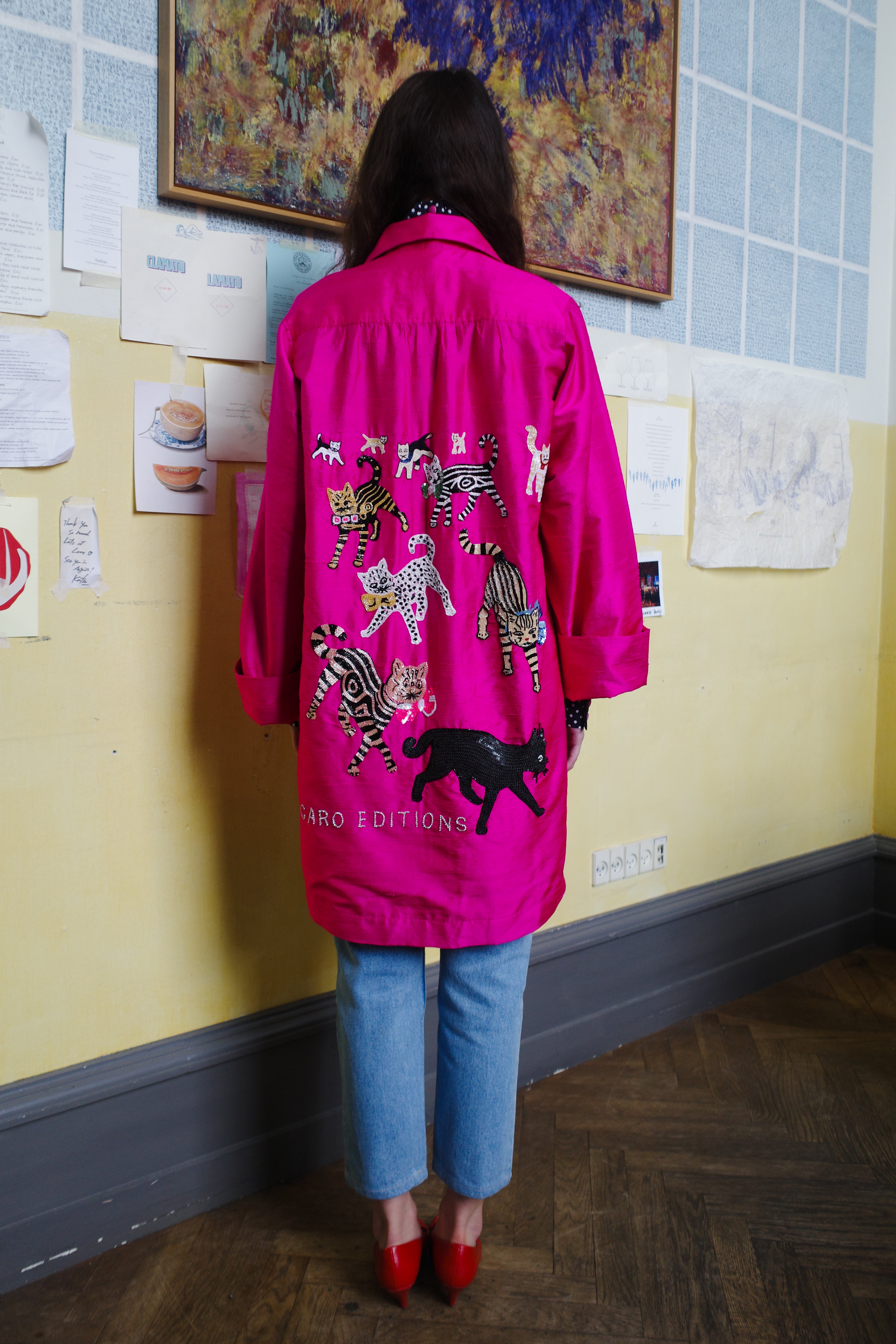 ANNA COAT SILK PINK - CATS